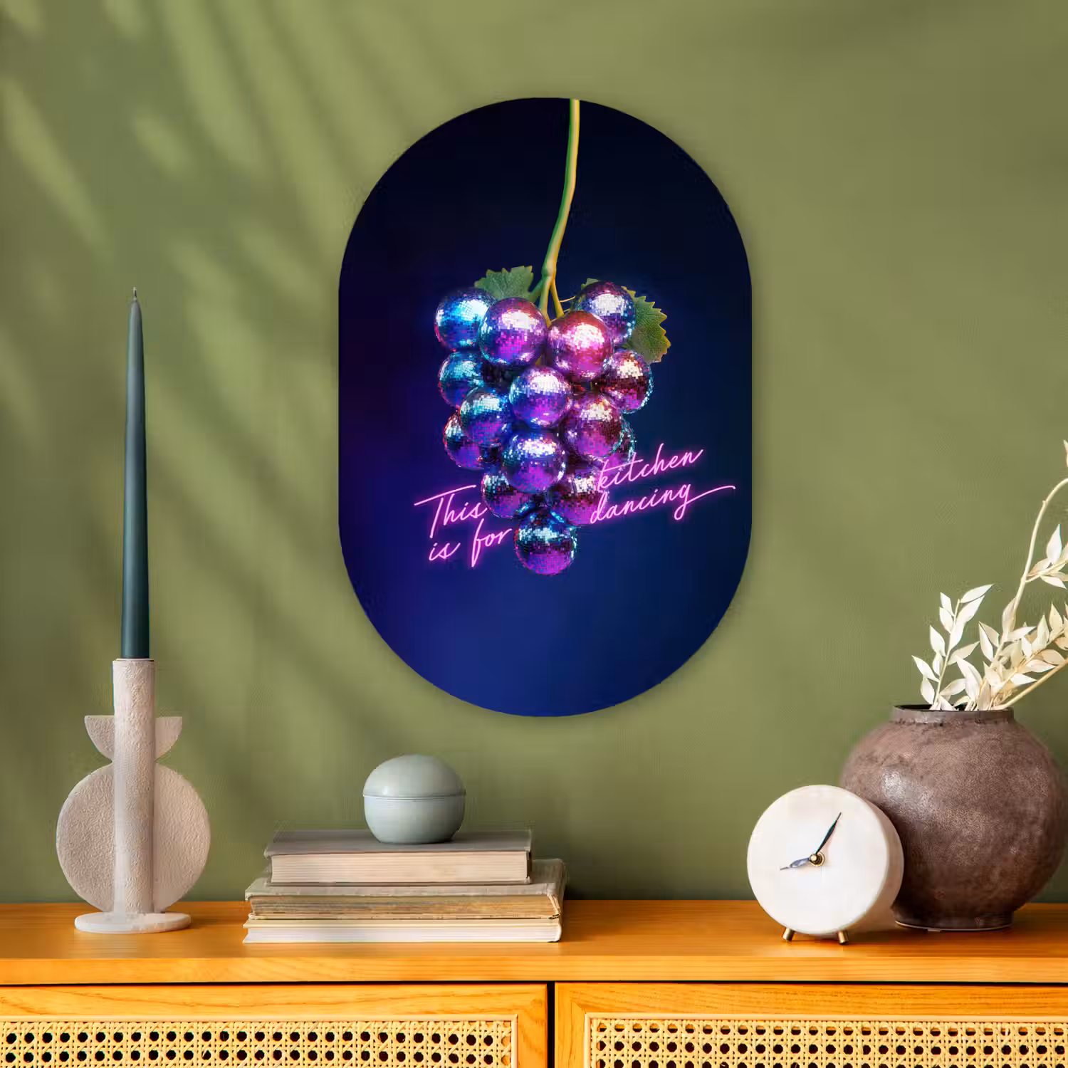 Quote - Neon - Disco - Druiven Wandcirkel Ovaal Forex klein -sfeer2