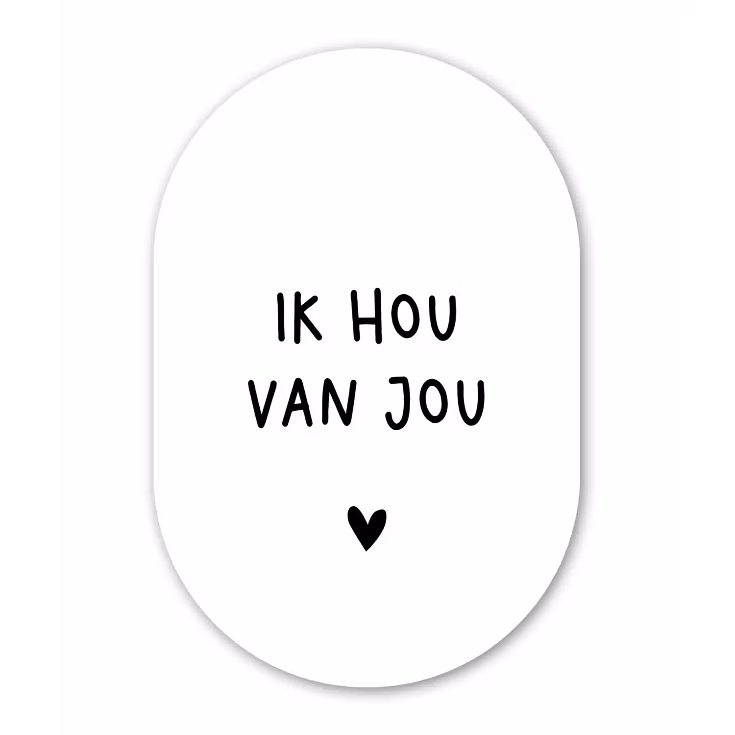 Quotes - Ik hou van jou - Spreuken Wandcirkel Ovaal Forex klein -3d