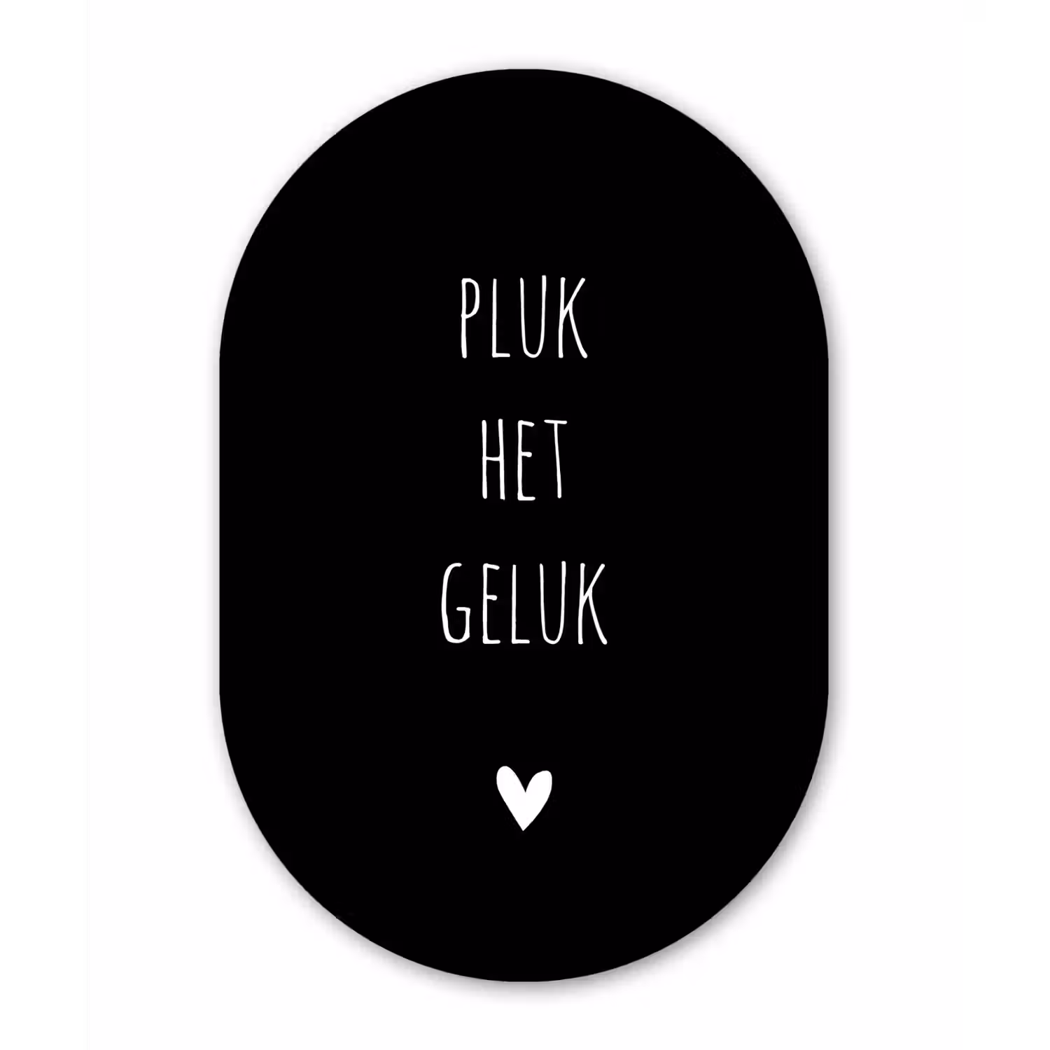 Quotes - Spreuken - Pluk het geluk Wandcirkel Ovaal Forex klein -3d