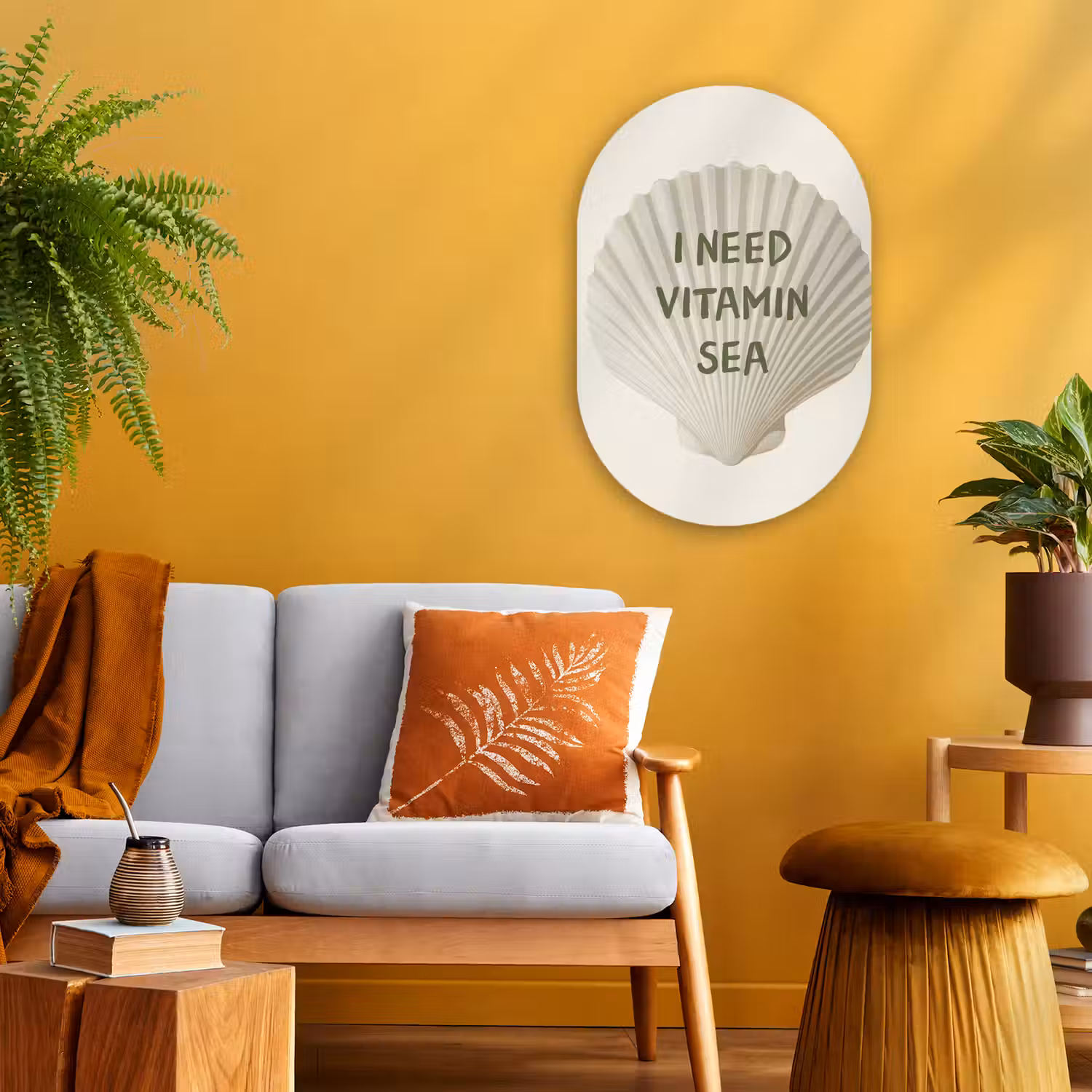 Schelp - Quote - Groen Wandcirkel Ovaal Forex klein -sfeer4