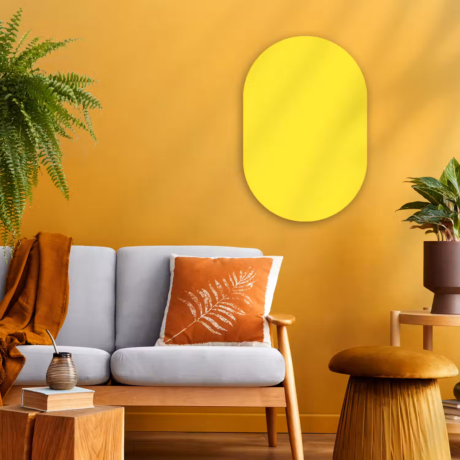 Soft - Custard - Geel Wandcirkel Ovaal Forex klein 630 -sfeer4