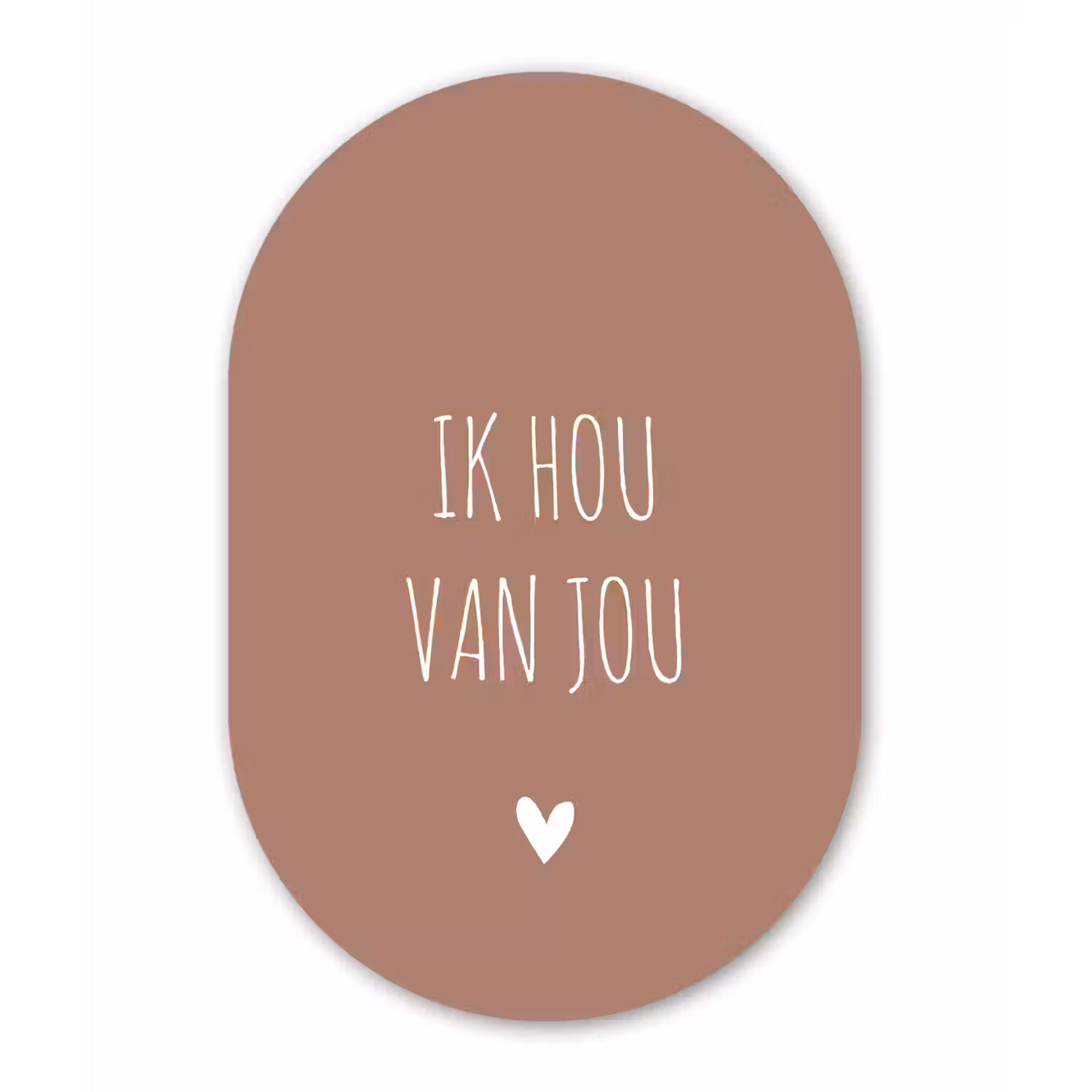 Spreuken - Ik hou van jou - Quotes Wandcirkel Ovaal Forex klein -3d