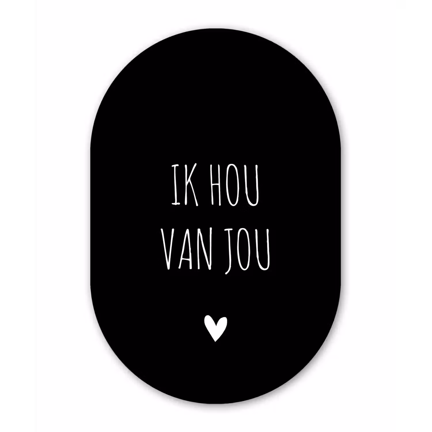 Spreuken - Ik hou van jou - Quotes Wandcirkel Ovaal Forex klein -3d