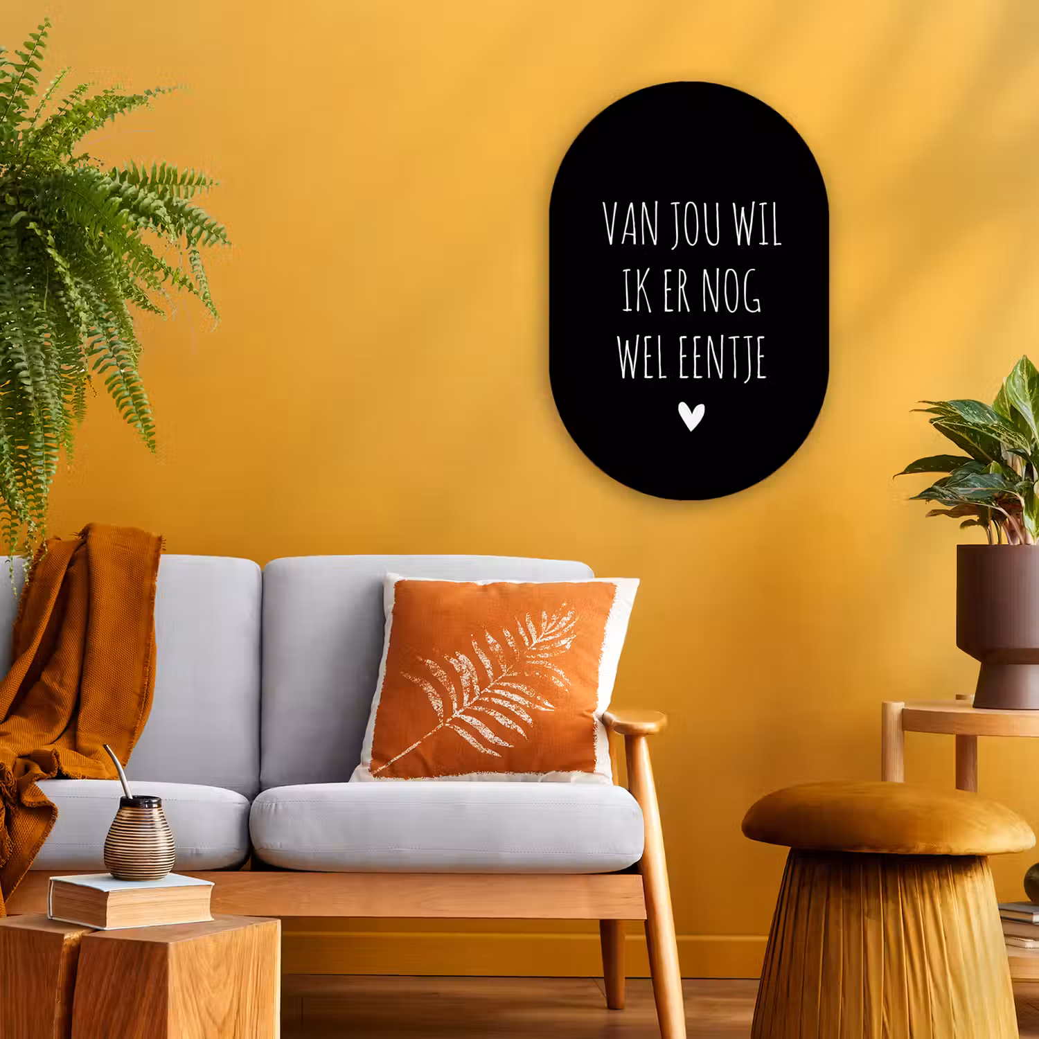 Van jou wil ik er nog wel eentje - Quotes - Spreuken Wandcirkel Ovaal Forex klein -sfeer4