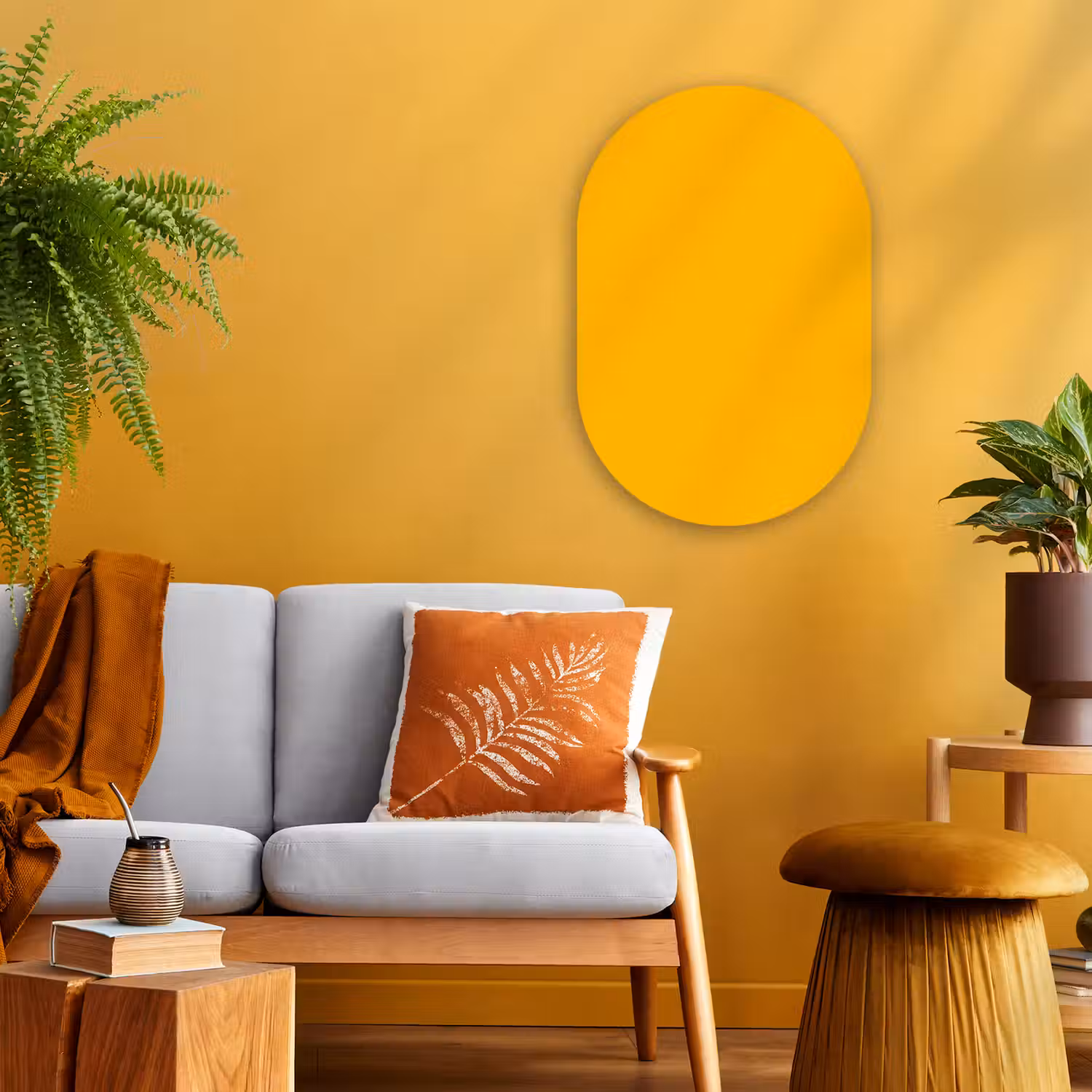 Vivid - Amber - Geel Wandcirkel Ovaal Forex klein 630 -sfeer4