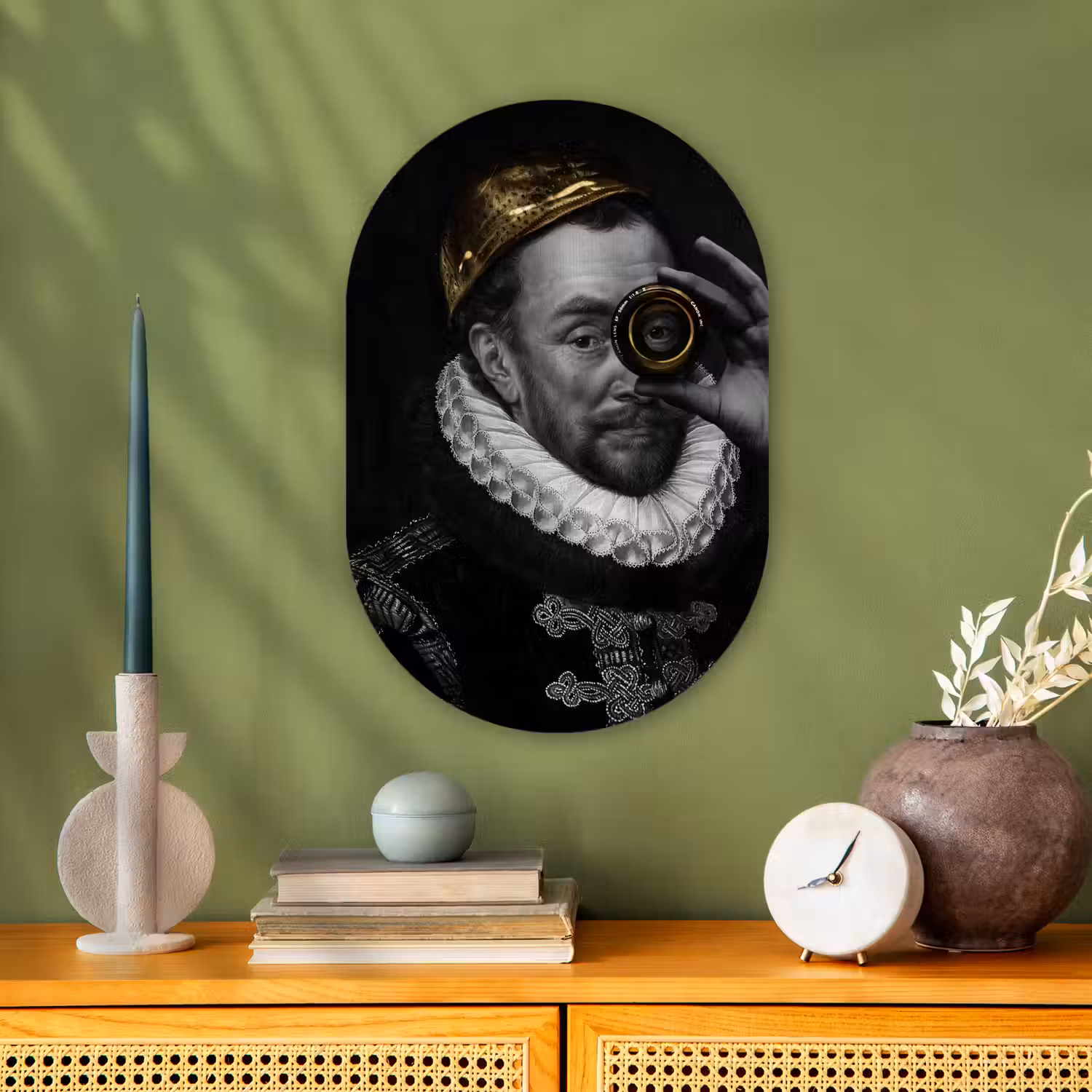 Willem van Oranje - Adriaen Thomasz - Goud - Lens Wandcirkel Ovaal Forex klein -sfeer2