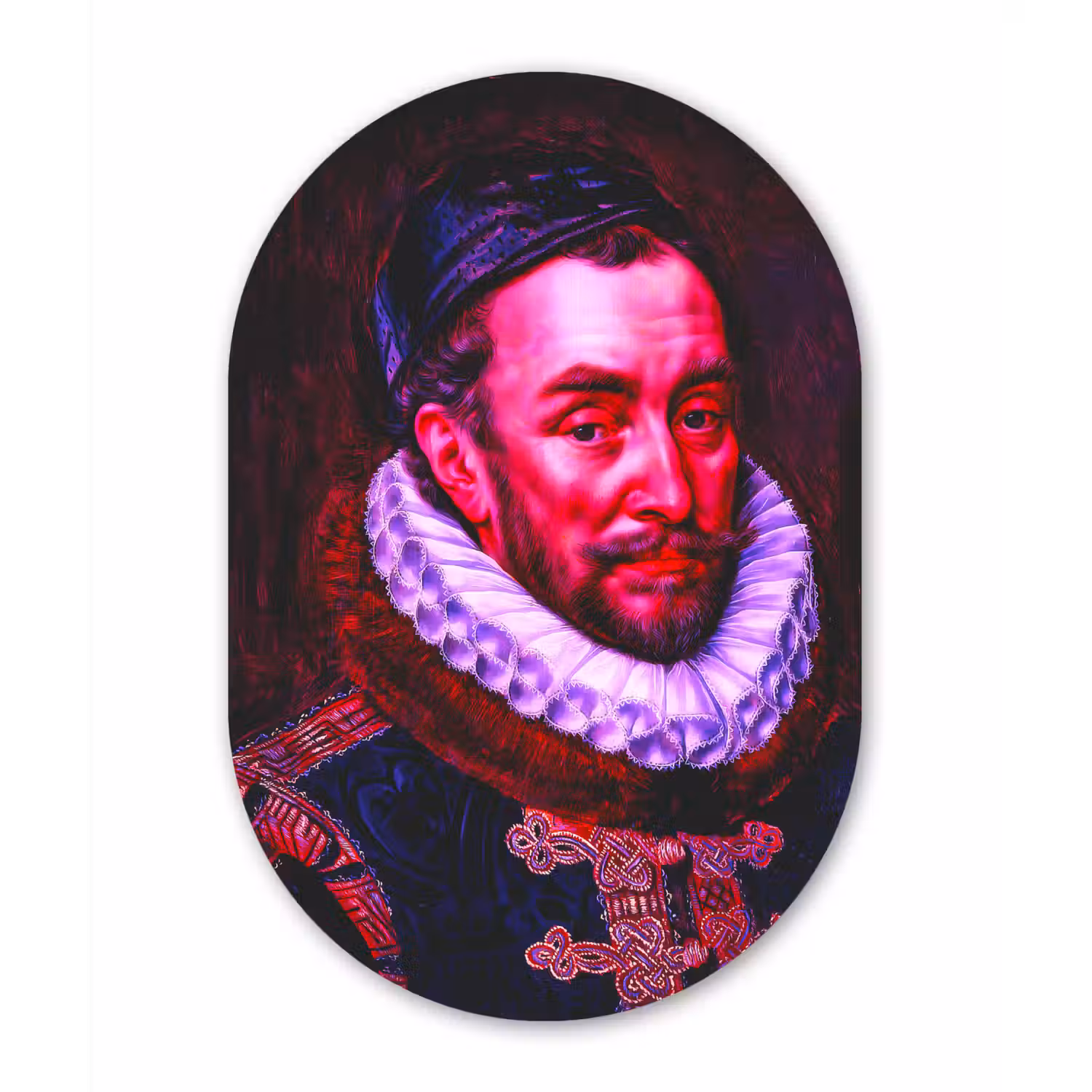 Willem van Oranje - Adriaen Thomasz - Oude meesters Wandcirkel Ovaal Forex klein -3d