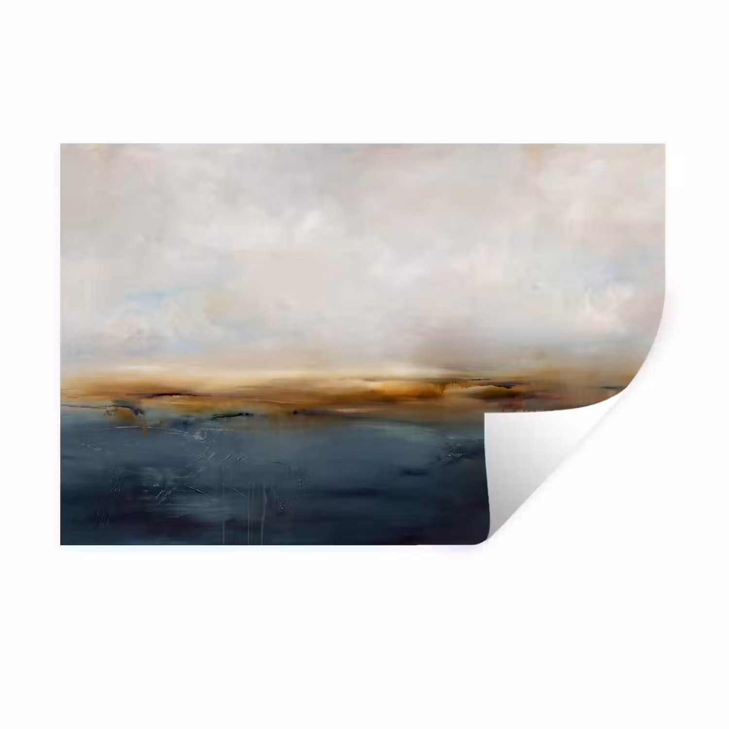 Abstract - Horizon - Water - Modern - Beige Muursticker klein -3d