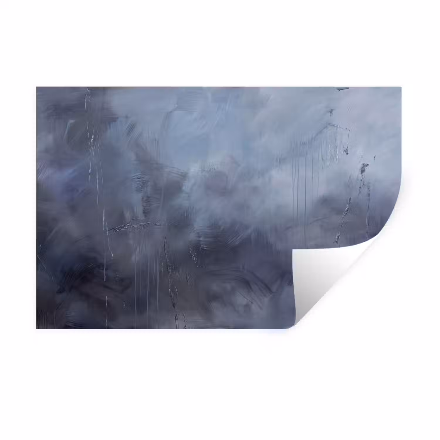 Abstract - Kwaststreken - Modern - Kunst - Grijs Muursticker klein -3d
