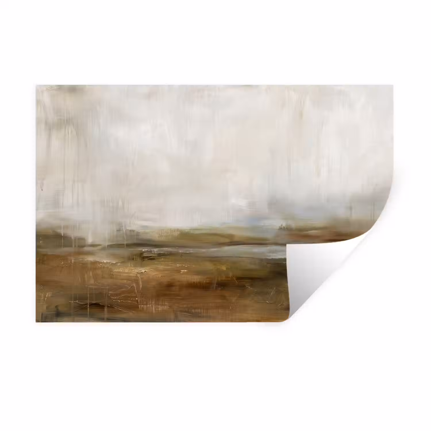 Abstract - Landschap - Natuur - Beige - Bruin Muursticker klein -3d