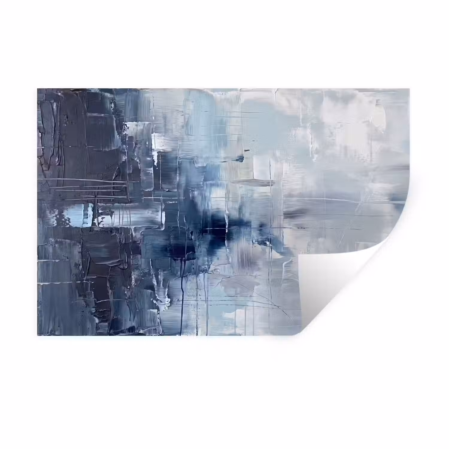 Abstract - Textuur - Kunst - Modern - Blauw Muursticker klein -3d