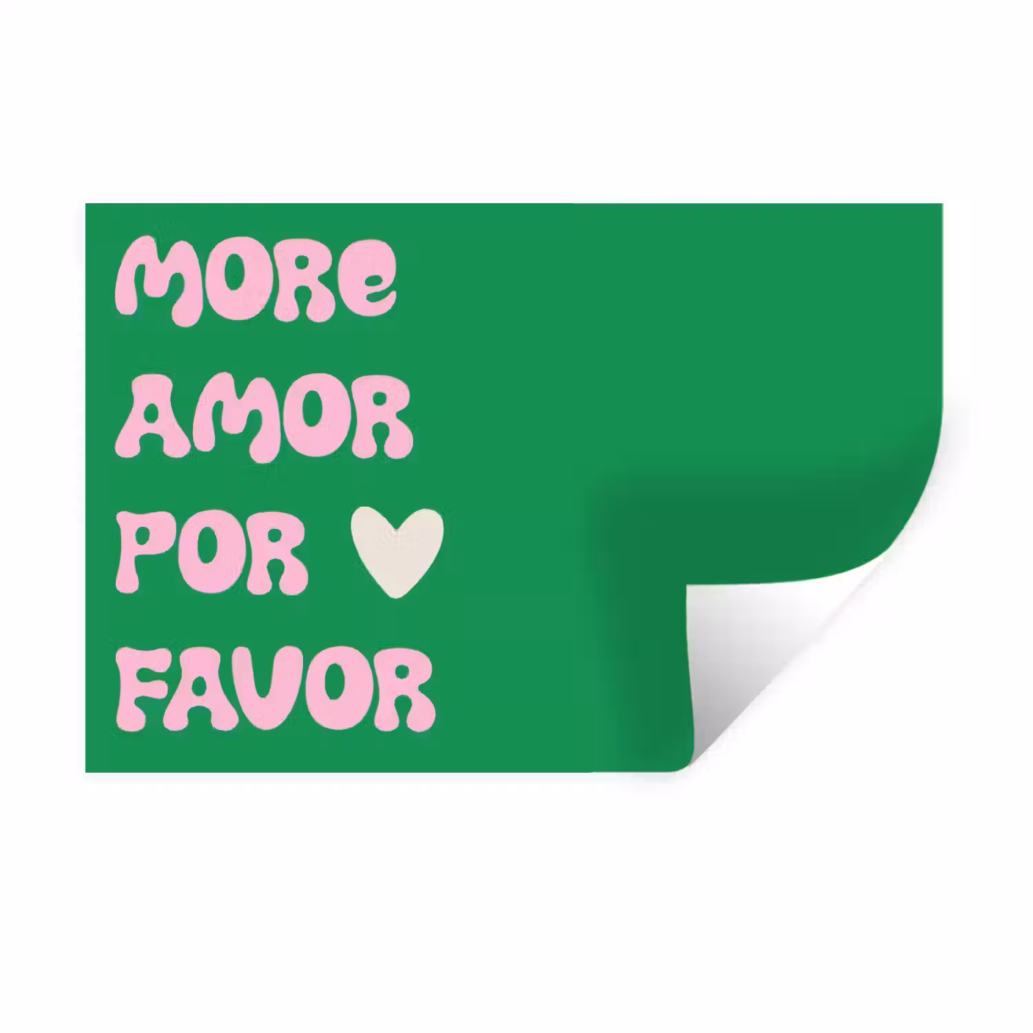 Amor - Valentijn - Groen - Tekst Muursticker klein -3d