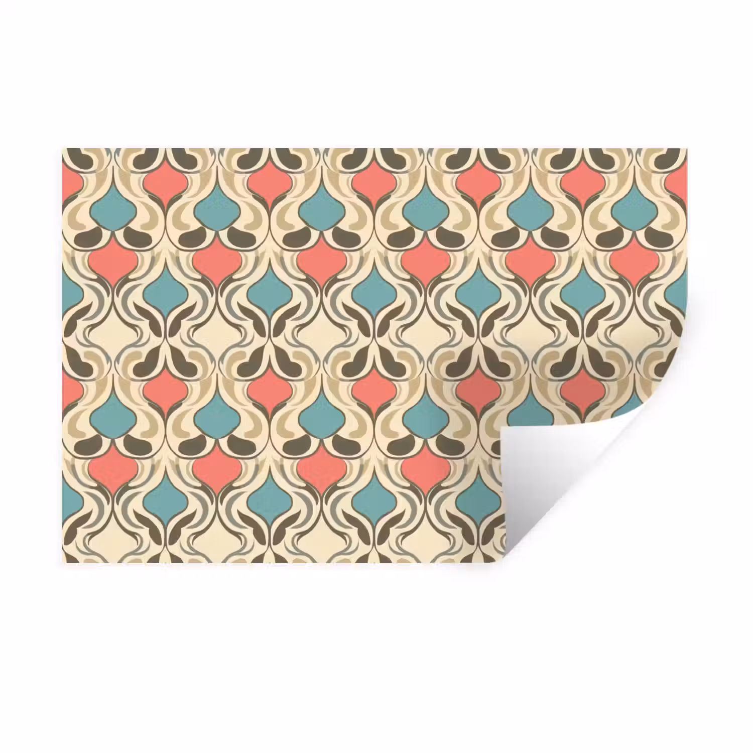 Barok - Retro - Kleurrijk Muursticker klein 286 -3d