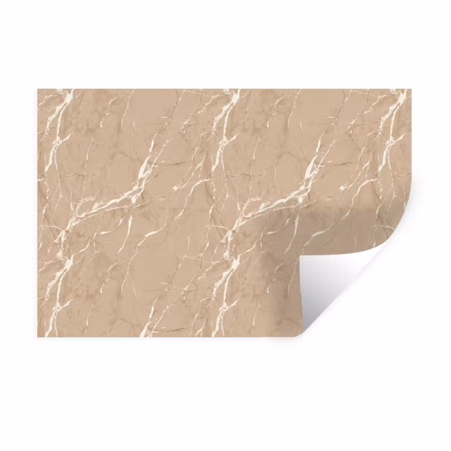 Beige - Marmer - Organisch - Wit Muursticker klein 286 -3d