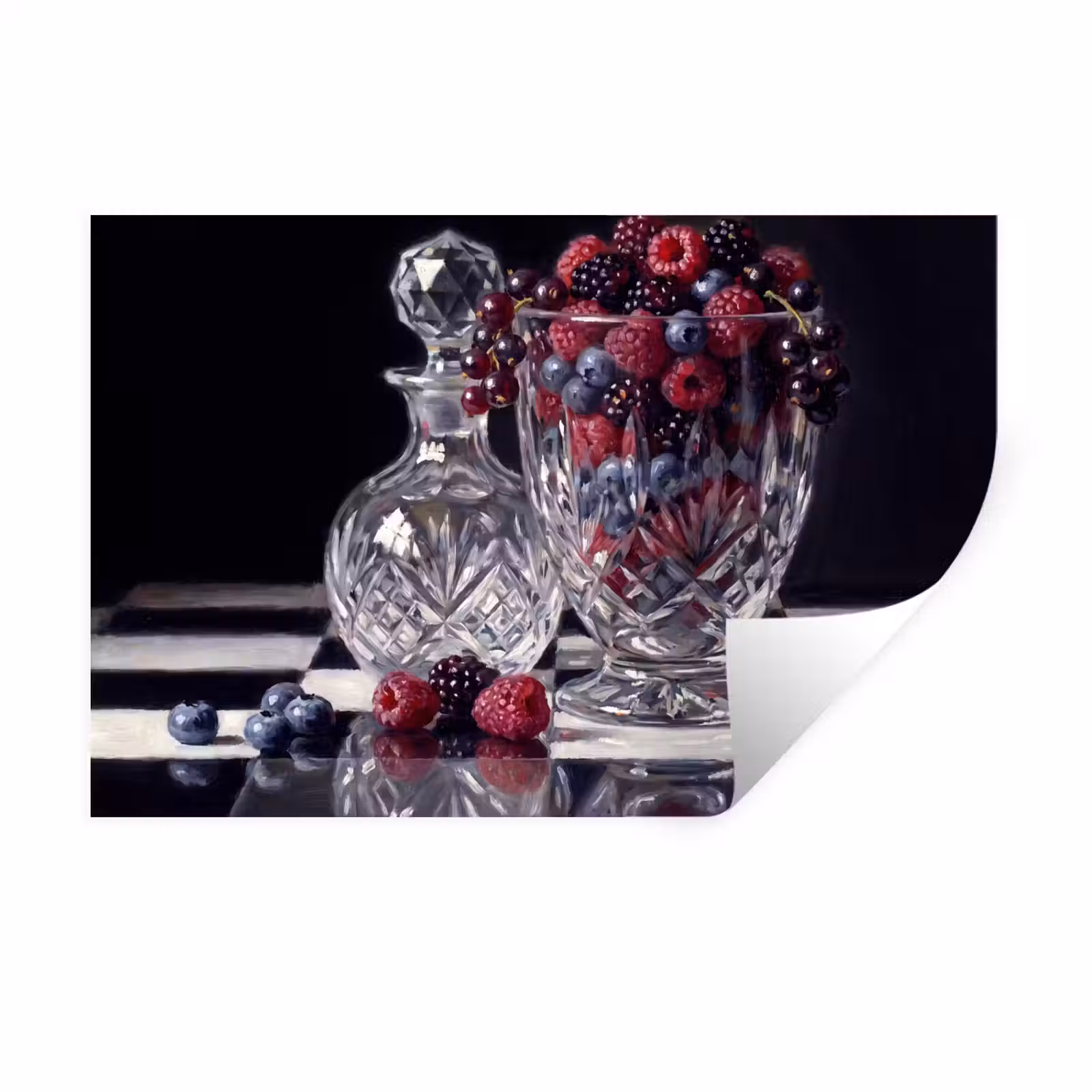 Muursticker - Bessen - Kristal - Stilleven - Bessen - Kristal - Stilleven Muursticker klein
