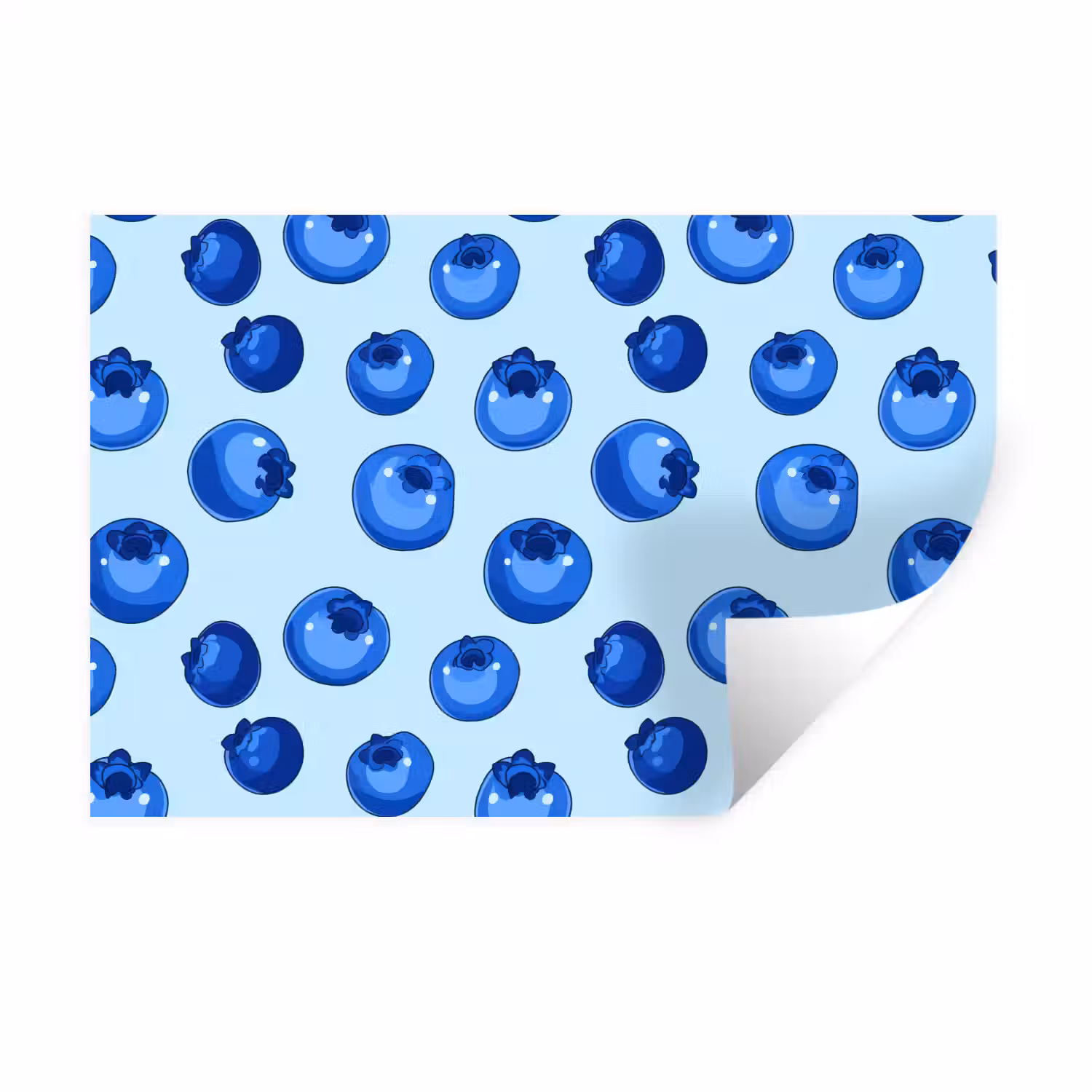 Bessen - Modern - Blauw Muursticker klein 286 -3d