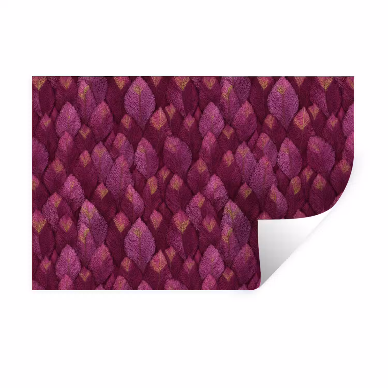 Bladeren - Patroon - Burgundy Muursticker klein 286 -3d