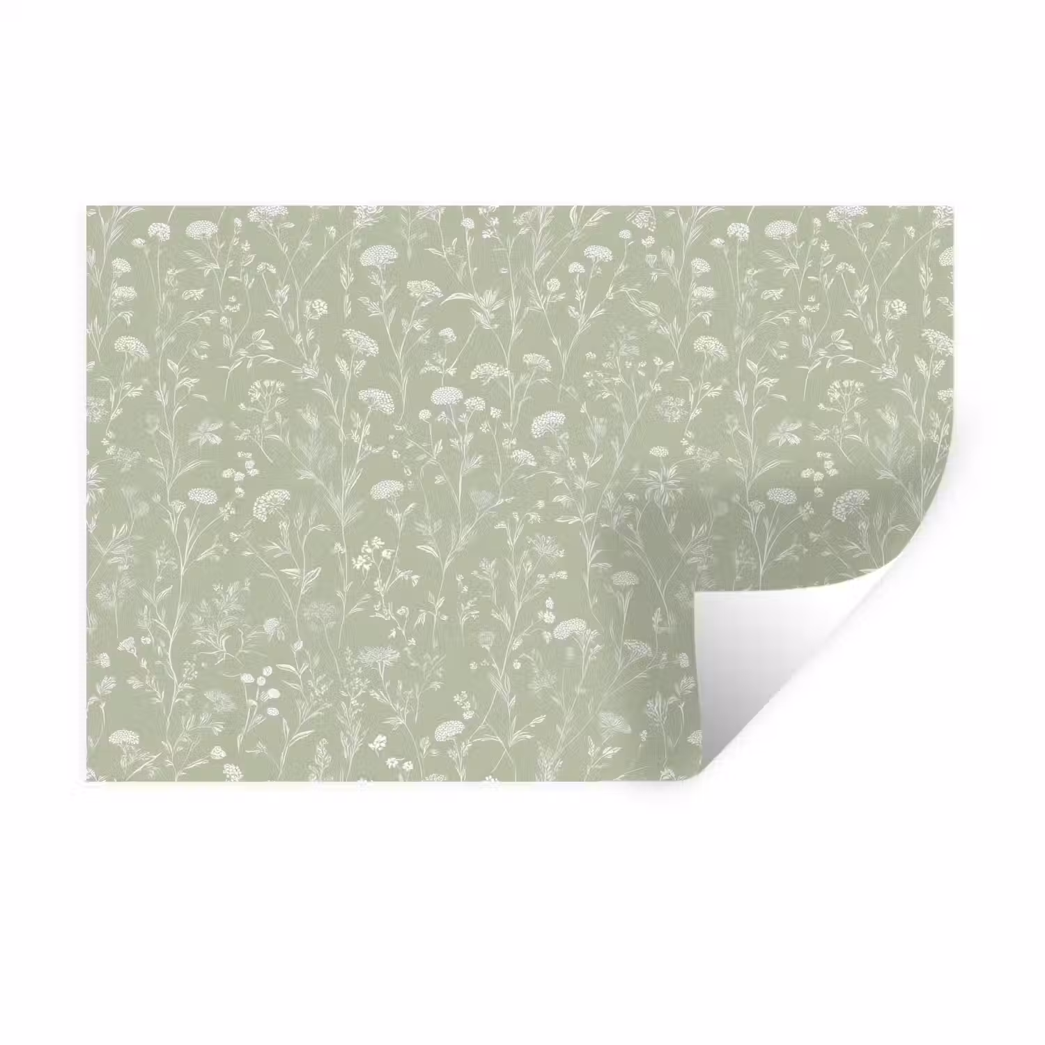 Bloemen - Patroon - Groen Muursticker klein 286 -3d