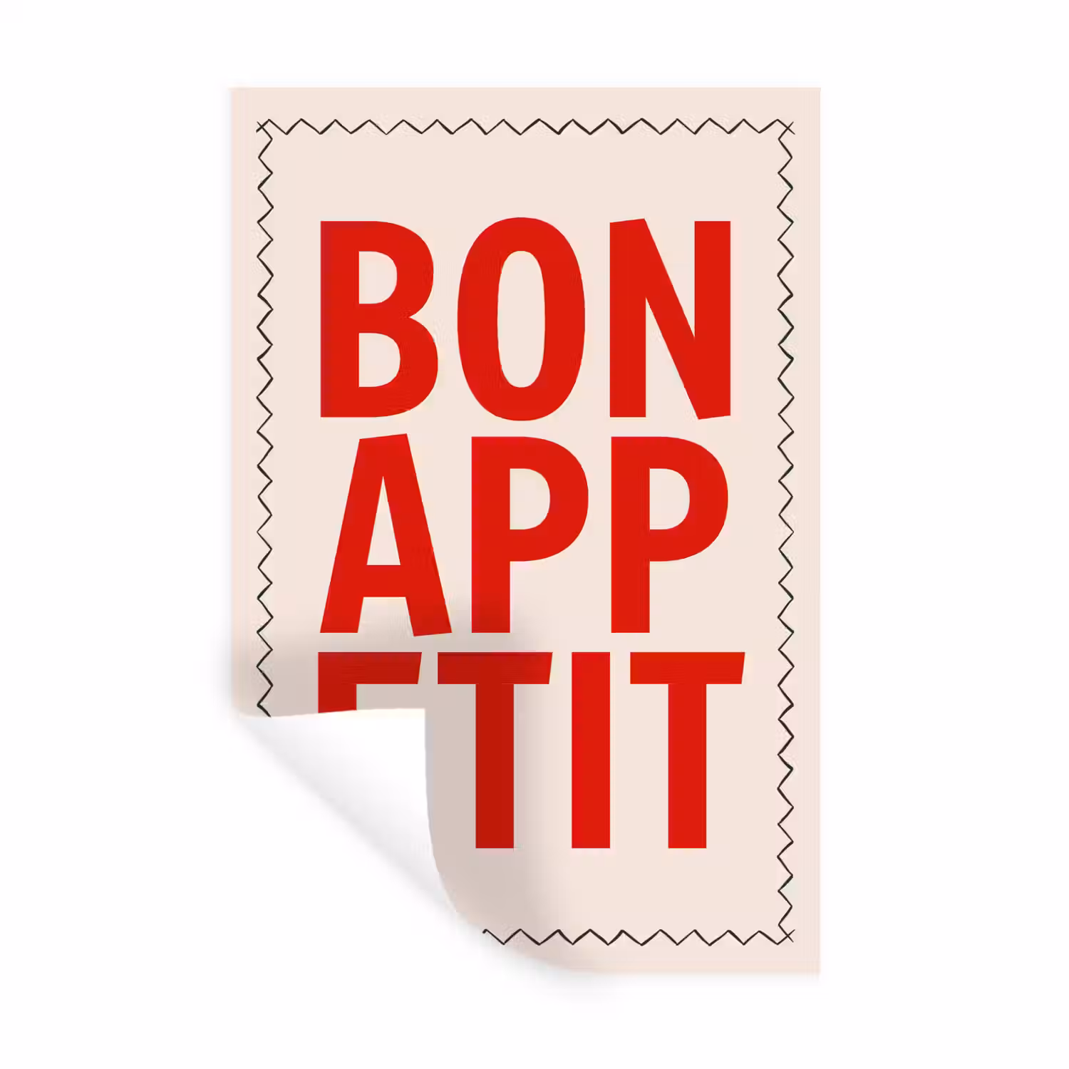 Blokletters - Rood - Kartelrand Muursticker klein -3d