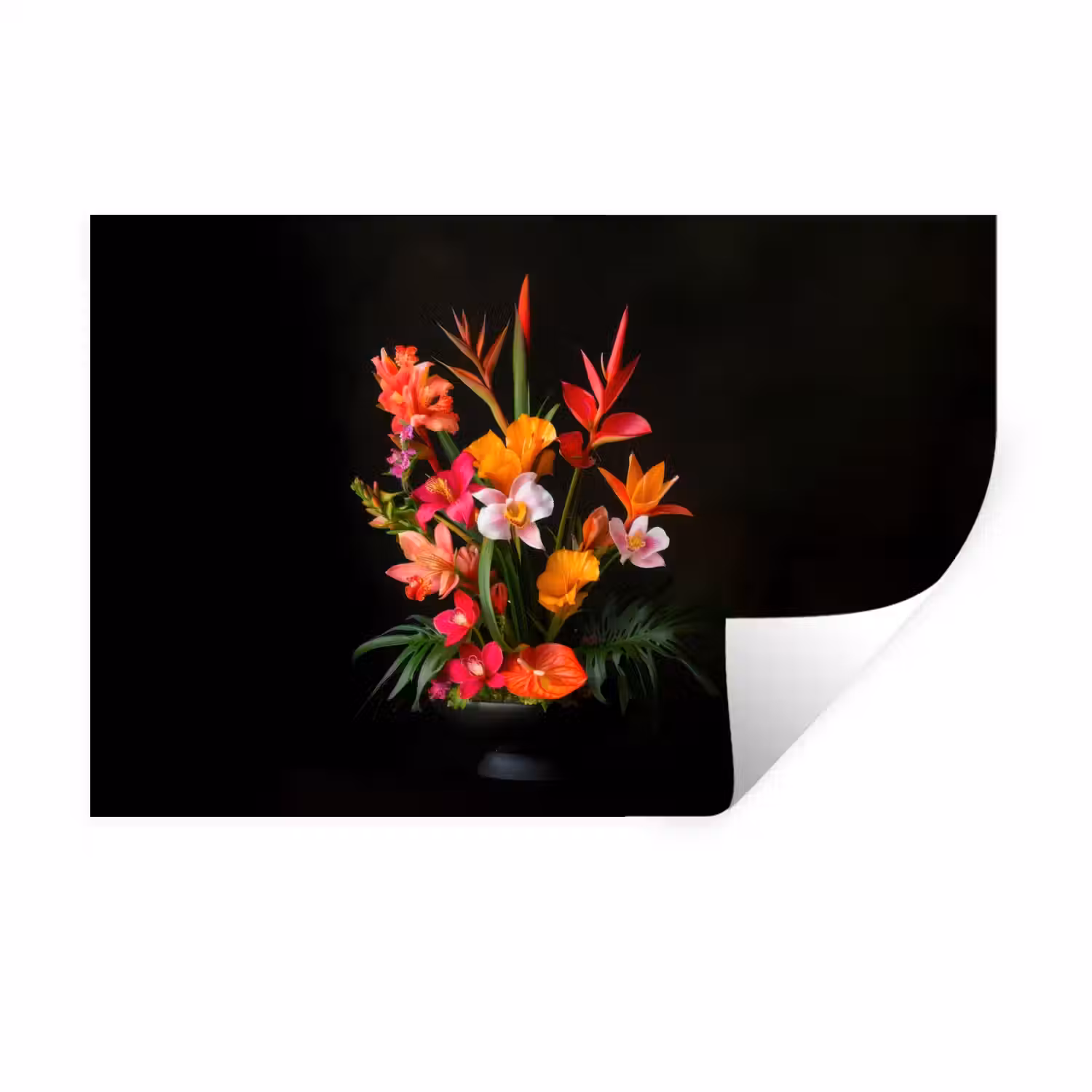 Boeket - Bloemen - Exotisch Muursticker klein -3d