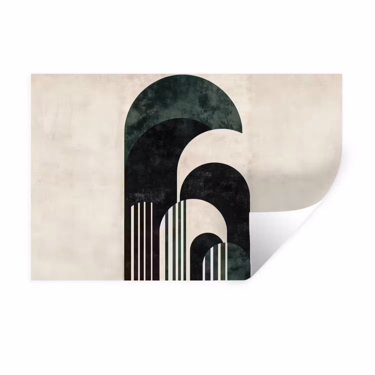 Bogen - Donkergroen - Lijnen Muursticker klein -3d