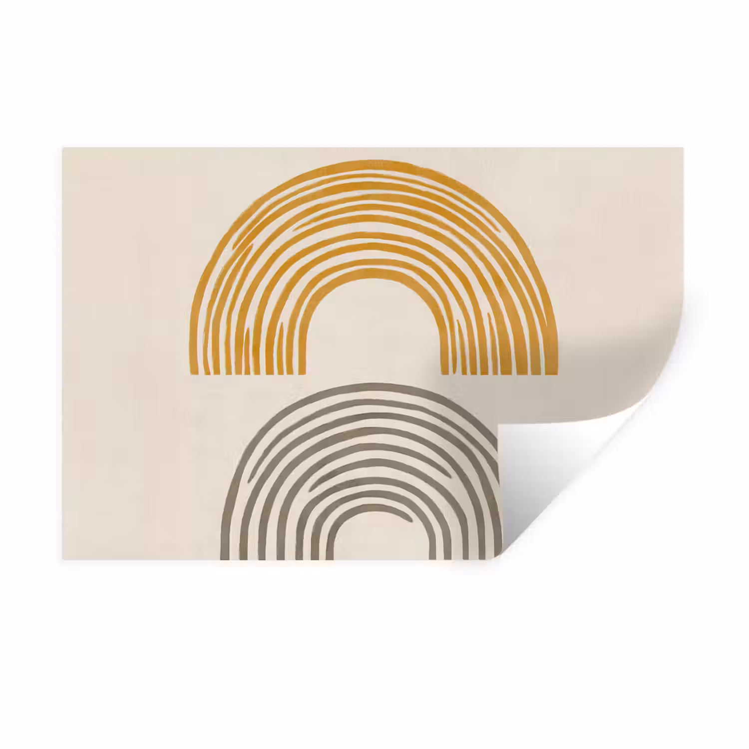 Bogen - Lijnen - Oranje - Minimalistisch Muursticker klein -3d