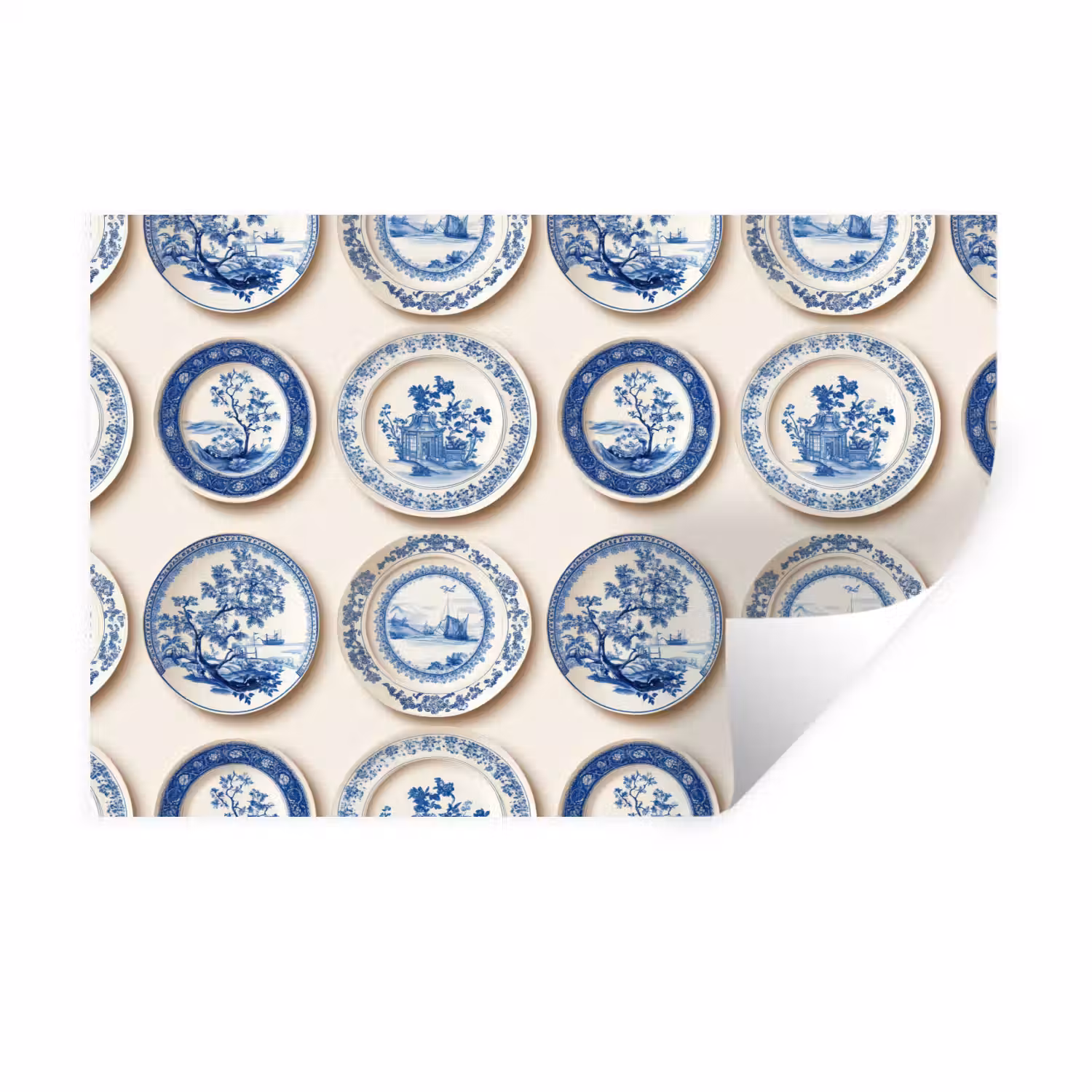 Borden - Bomen - Planten - Blauw Muursticker klein 286 -3d