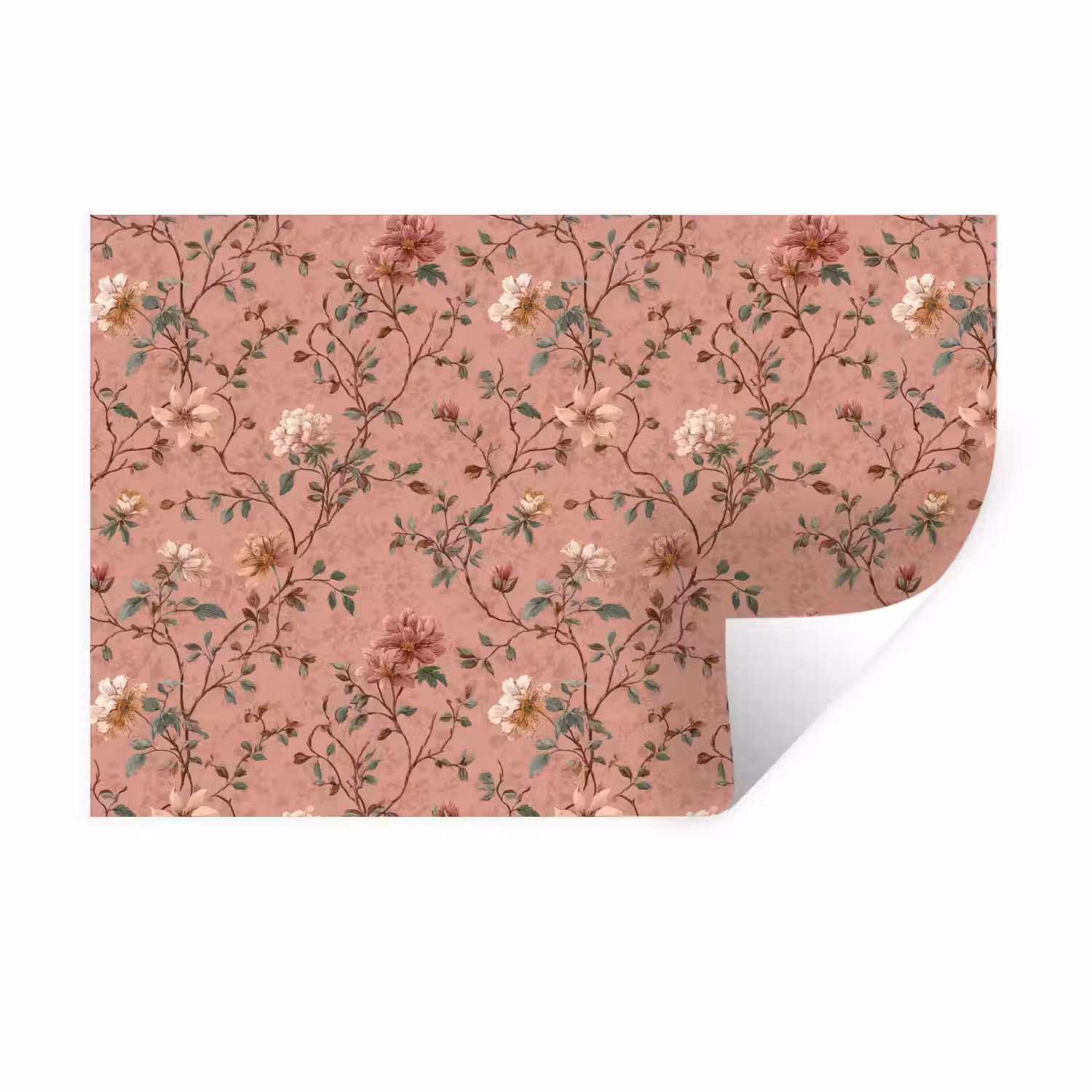Botanisch - Bloemen - Roze Muursticker klein 286 -3d