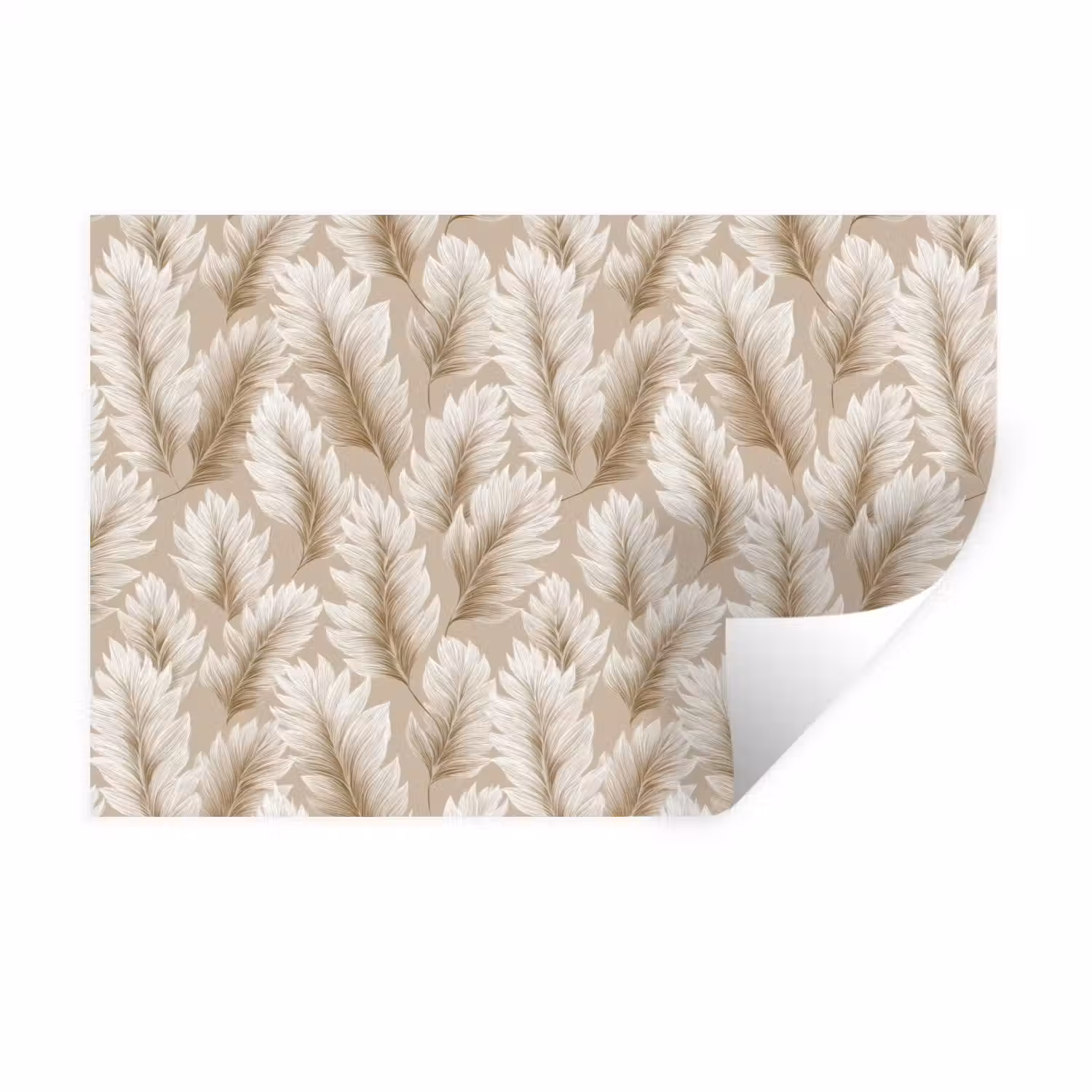 Botanisch - Patroon - Beige Muursticker klein 286 -3d