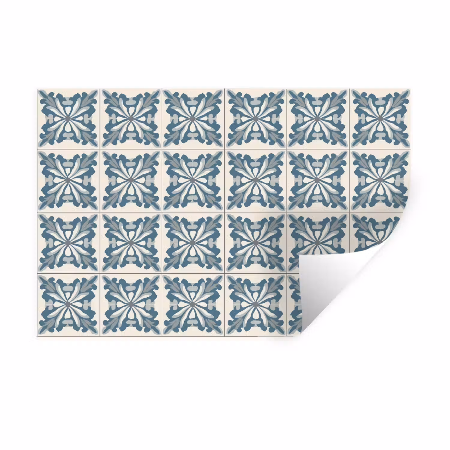 Dessin - Tegel - Blauw Muursticker klein 286 -3d