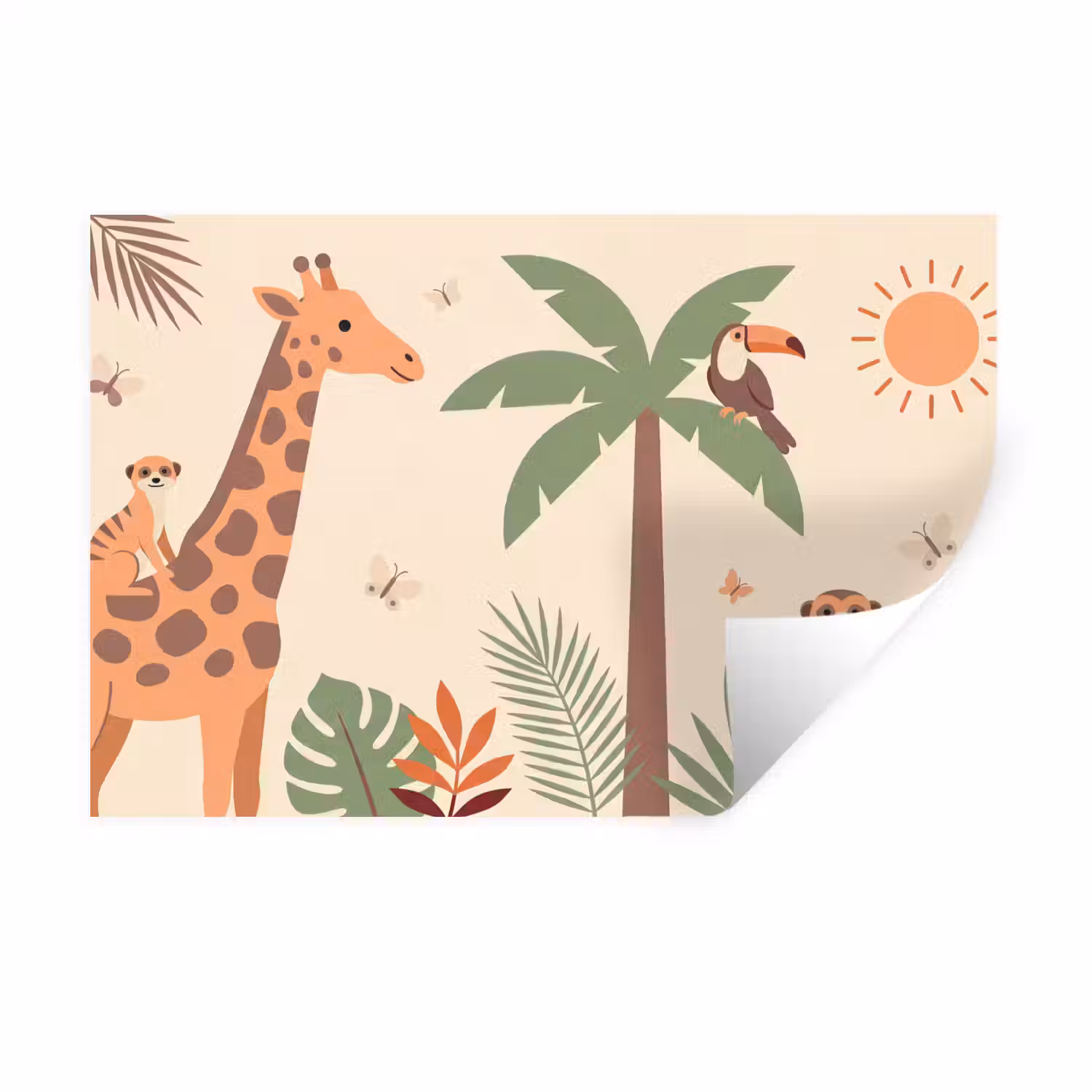 Dieren - Tropisch - Safari - Kleurrijk Muursticker klein -3d