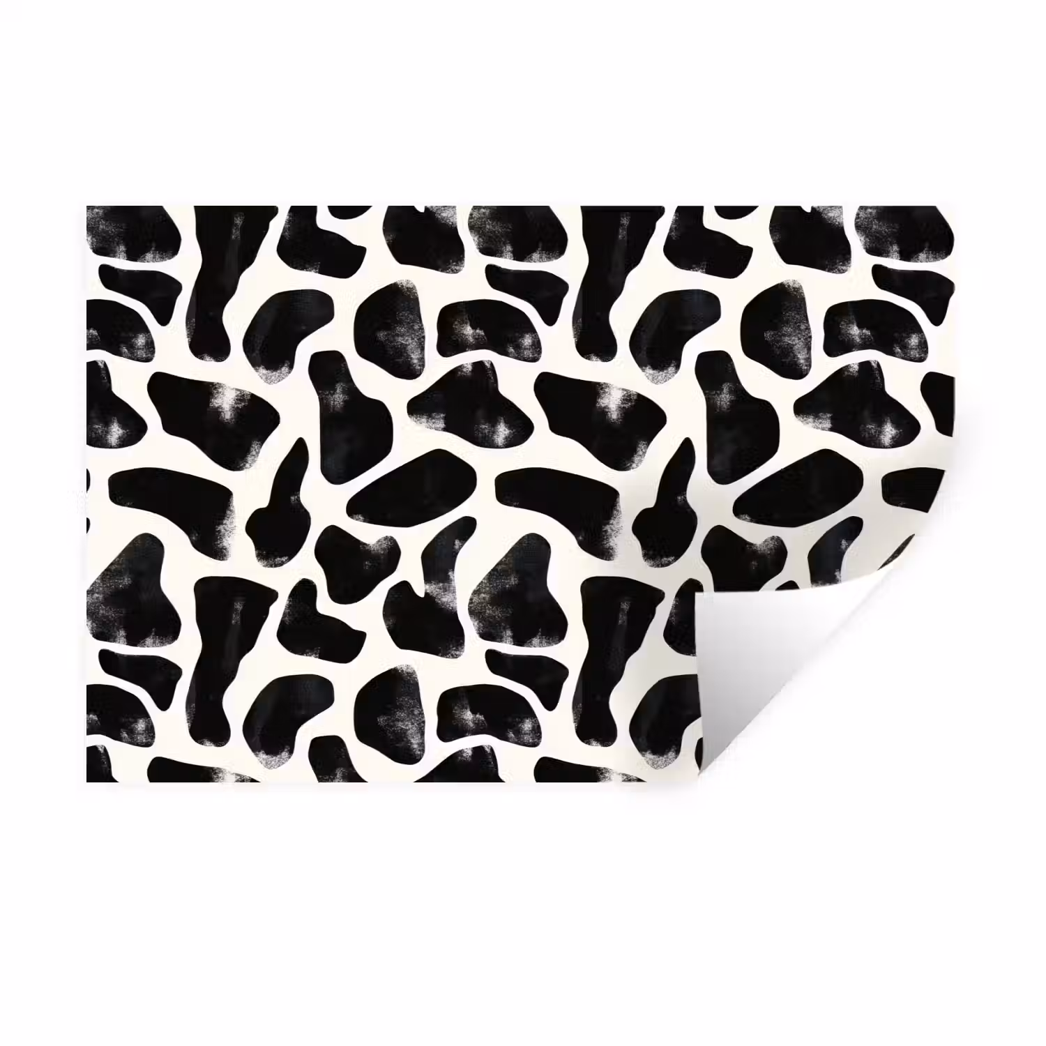 Dierenpatroon - Vlekken - Zwart - Wit Muursticker klein 286 -3d