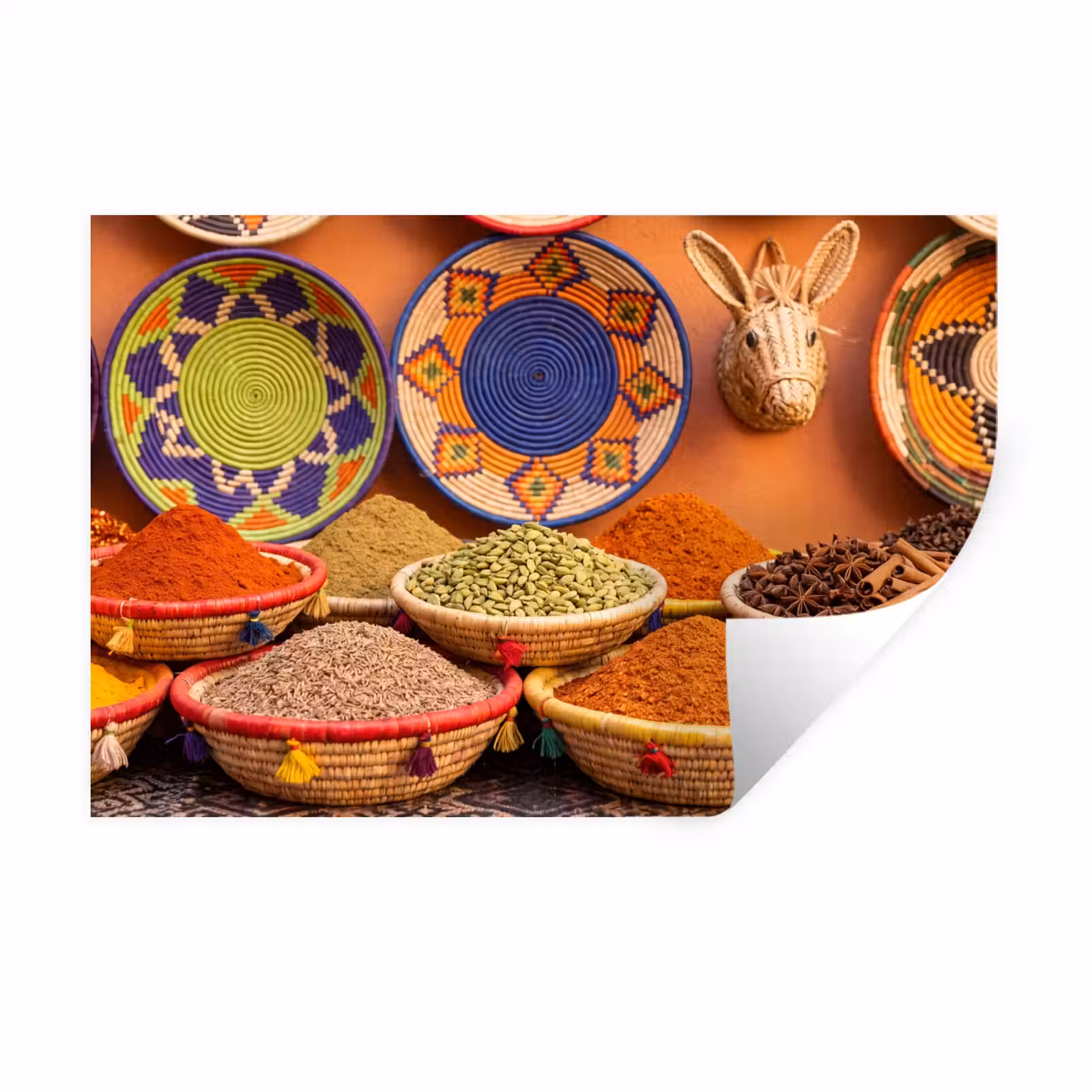 Muursticker - Eten - Kleurrijk - Cultuur - Eten - Kleurrijk - Cultuur Muursticker klein