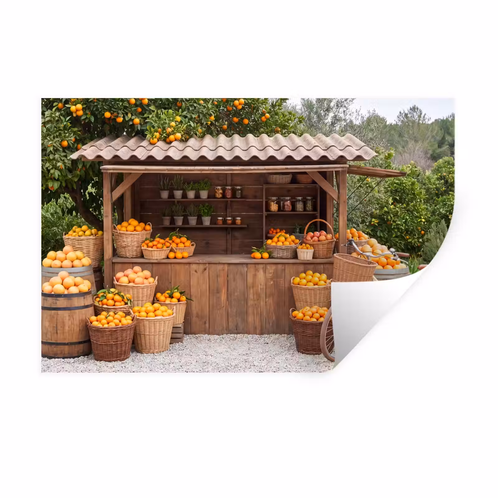 Muursticker - Fruit - Markt - Landelijk - Fruit - Markt - Landelijk Muursticker klein