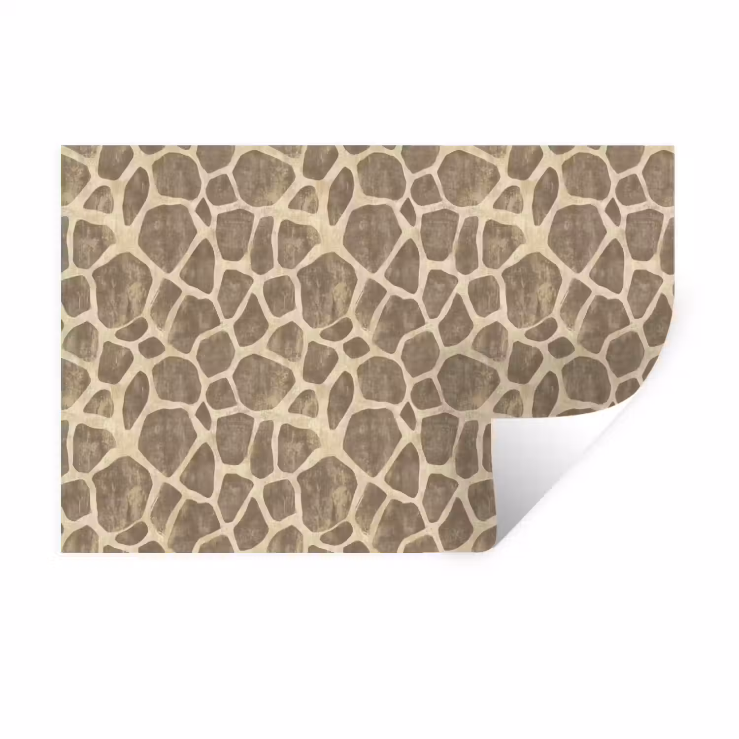 Giraf - Patroon - Beige - Bruin Muursticker klein 286 -3d