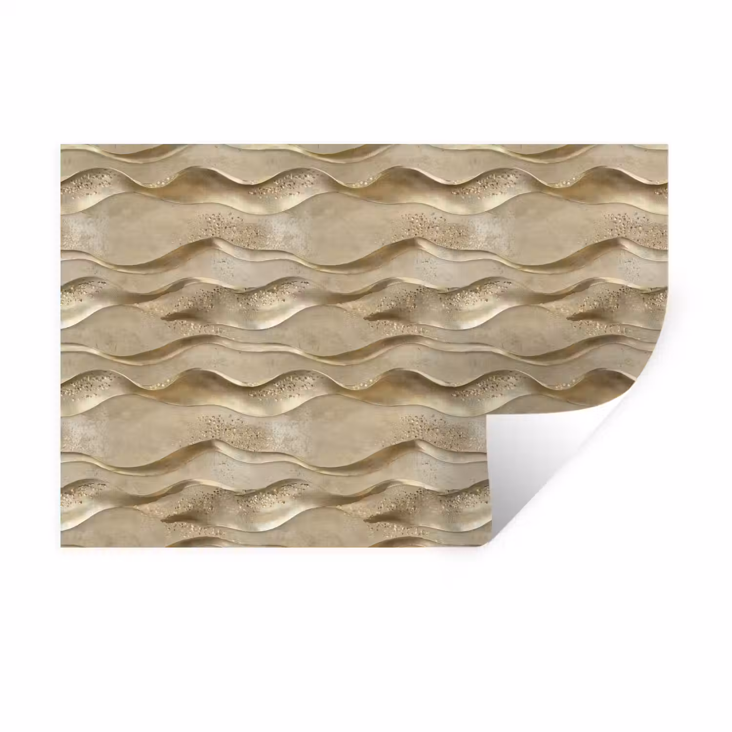Golven - Patroon - Goud Muursticker klein 286 -3d