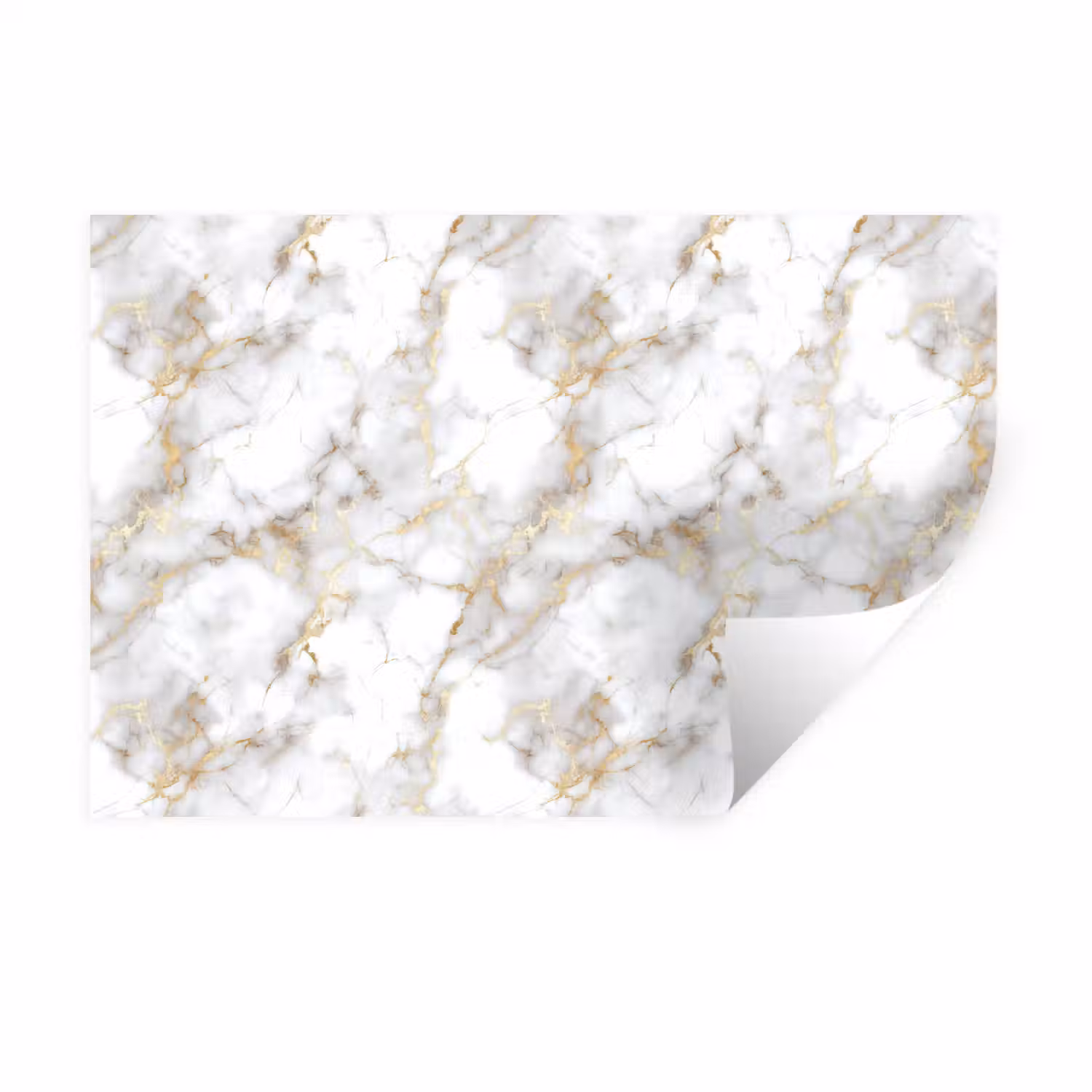 Gouden aders - Marmer - Wit Muursticker klein 286 -3d