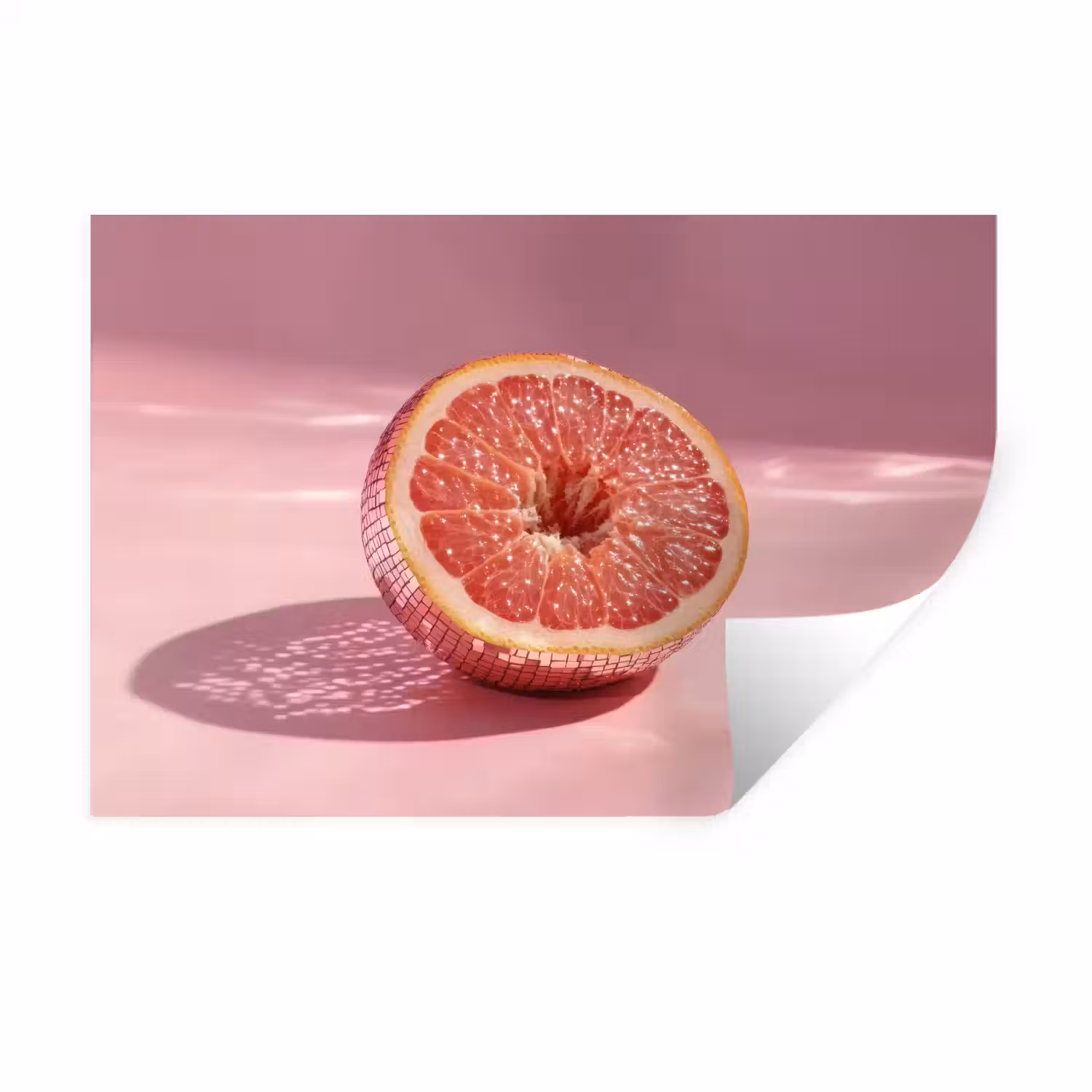 Grapefruit - Roze - Disco - Shiny Muursticker klein -3d