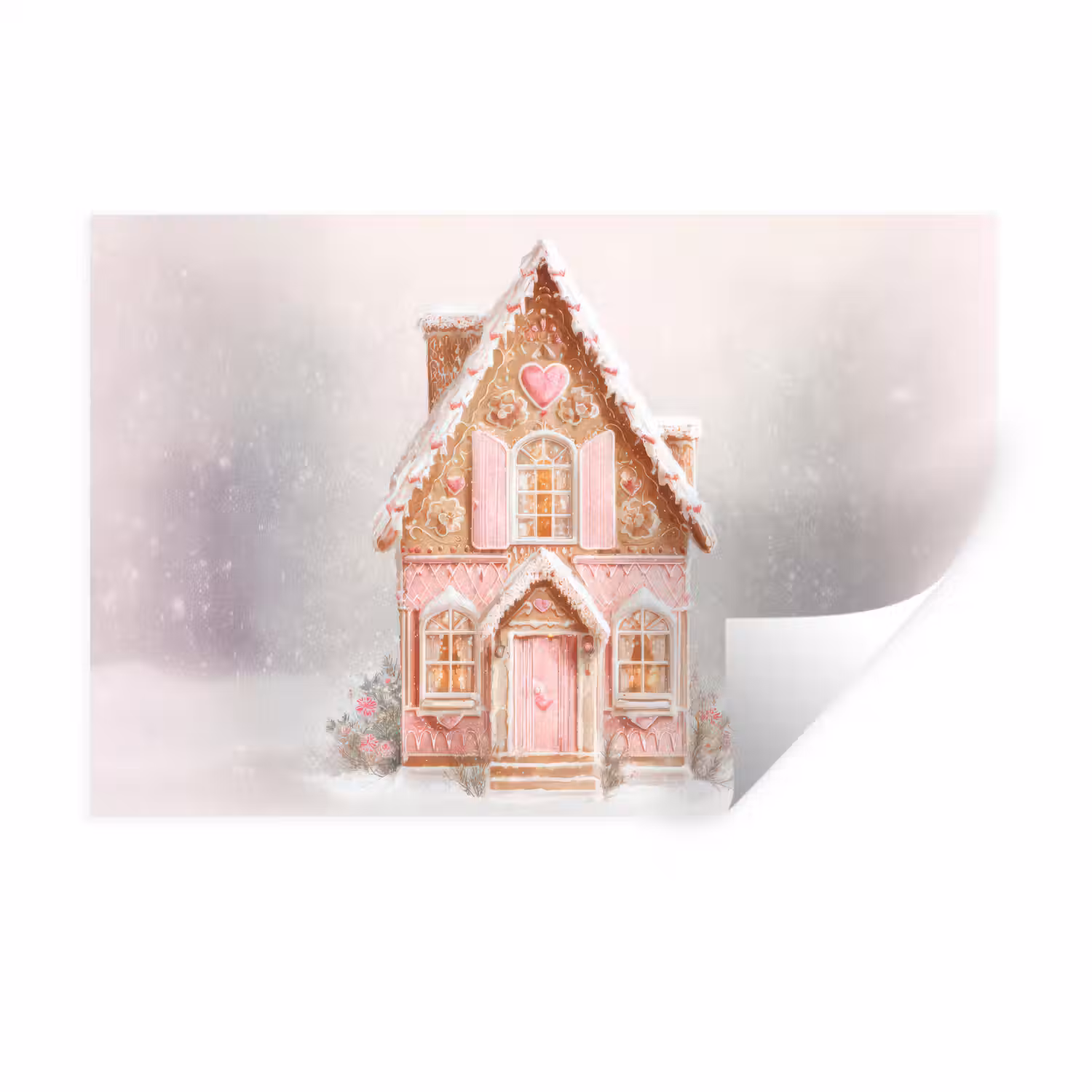 Huisje - Suiker - Pastel Muursticker klein -3d