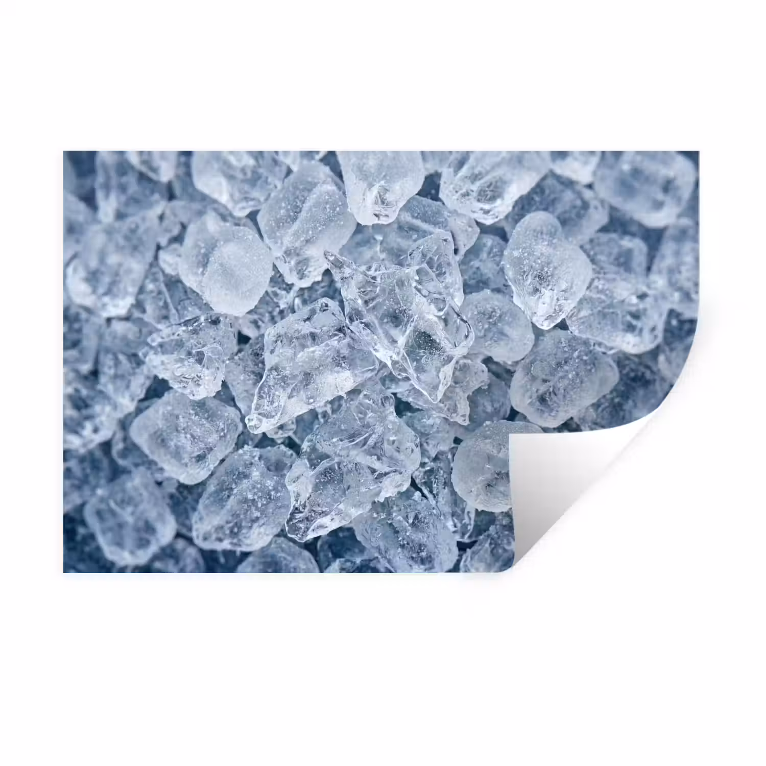 Ijsblokjes - Water - Blauw Muursticker klein -3d