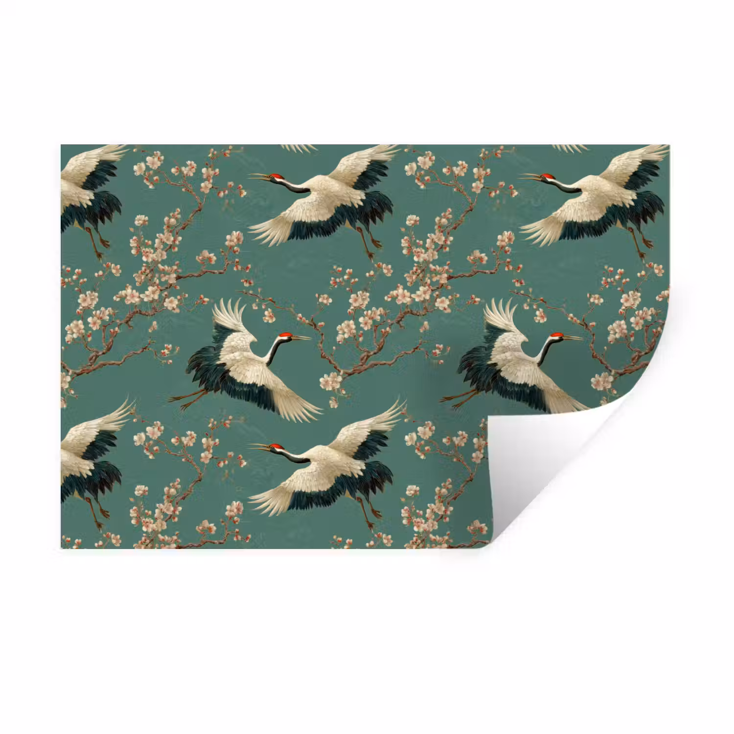 Kersenbloesem - Kraamvogels - Groen Muursticker klein 286 -3d