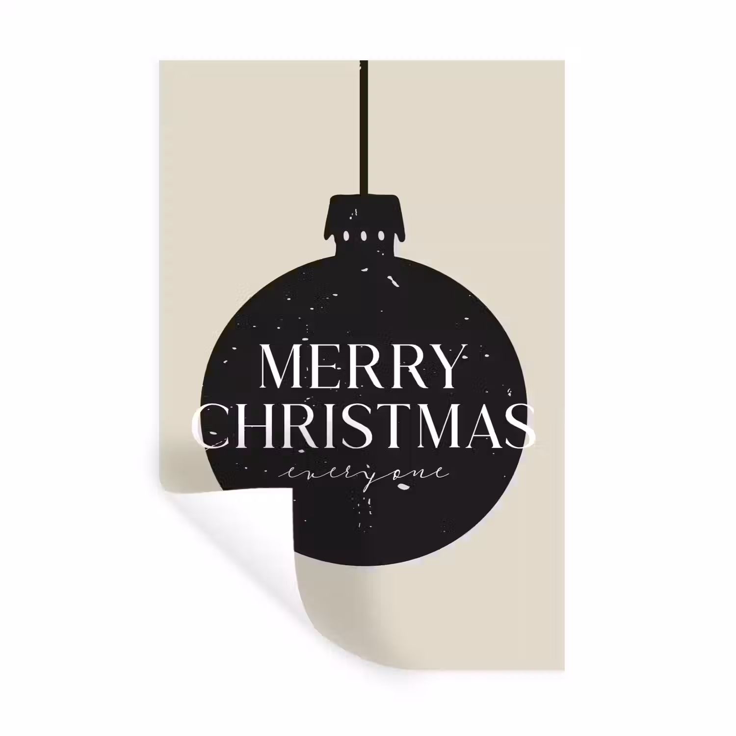 Kerstballen - Japandi - Christmas - Zwarte kerstballen Muursticker klein -3d