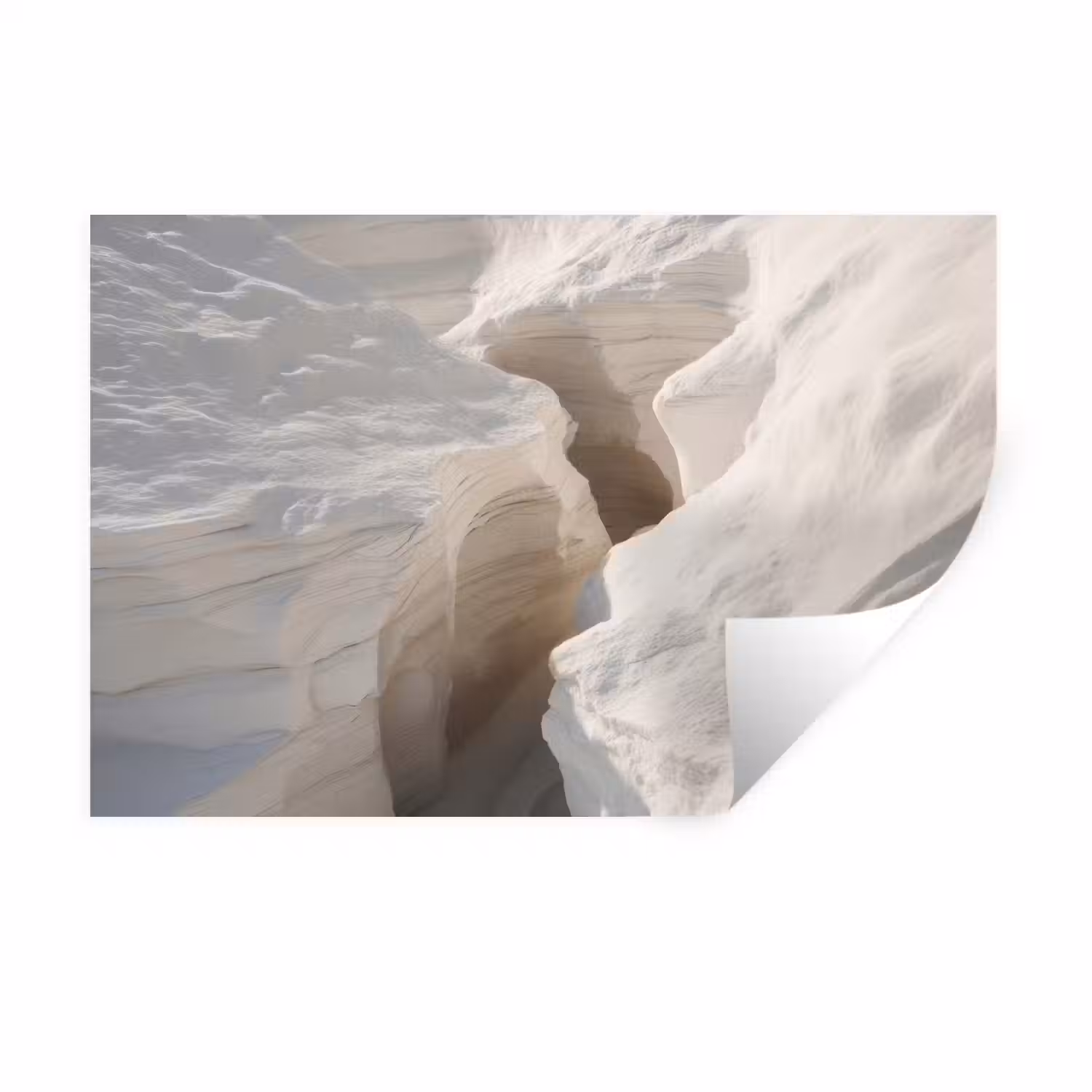 Kloof - Wit - Sneeuw Muursticker klein -3d