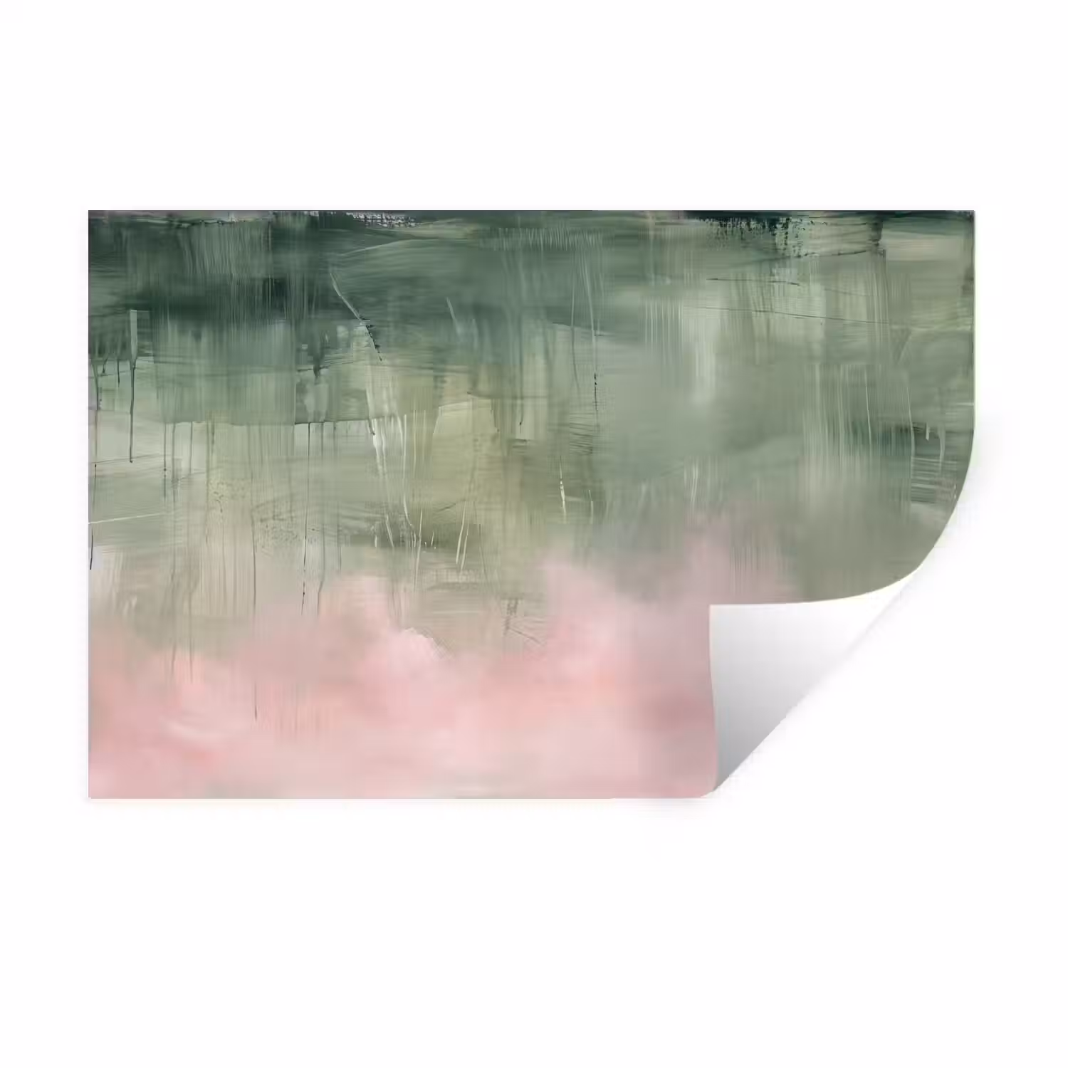 Kunst - Abstract - Modern - Groen - Roze Muursticker klein -3d