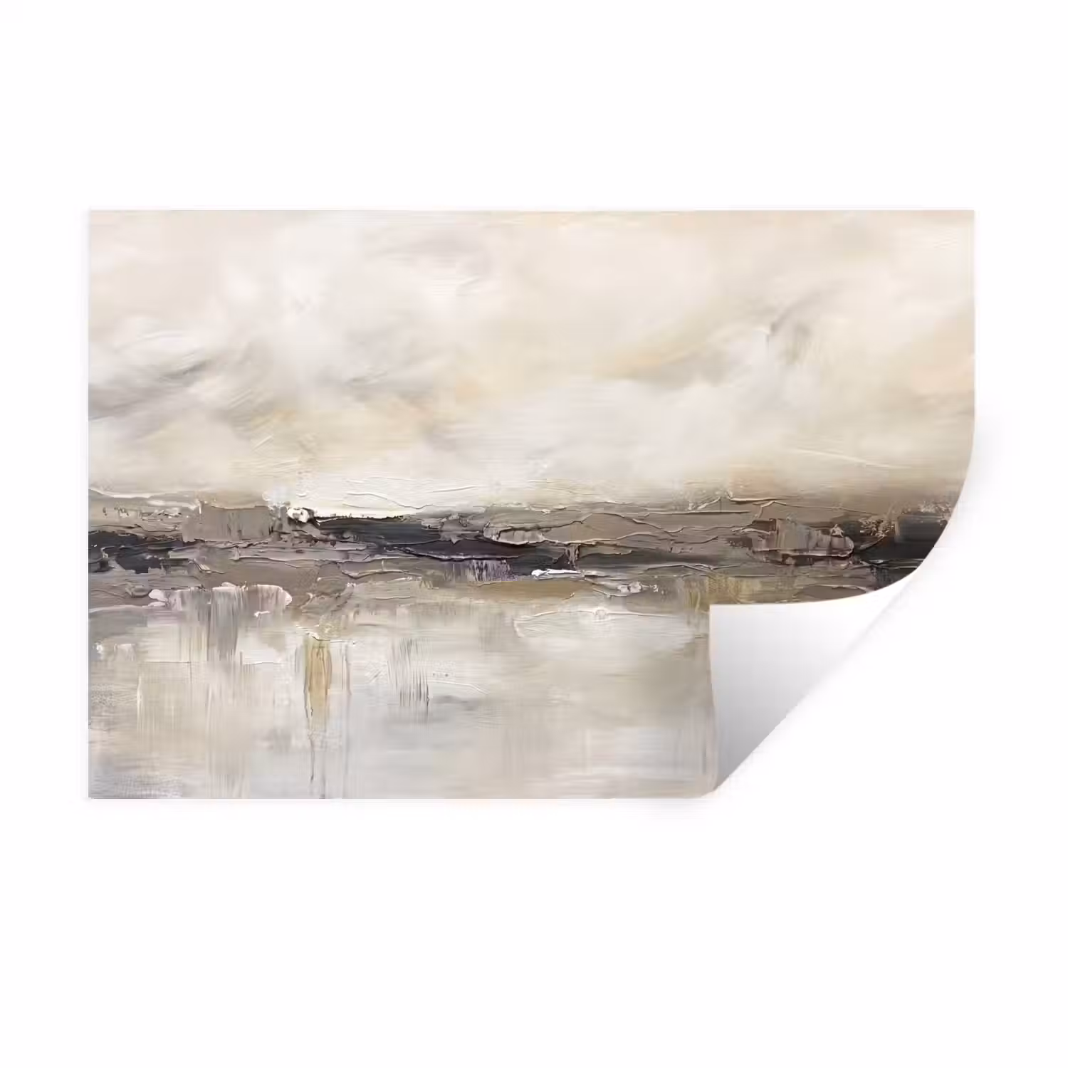 Landschap - Horizon - Natuur - Abstract - Neutraal Muursticker klein -3d