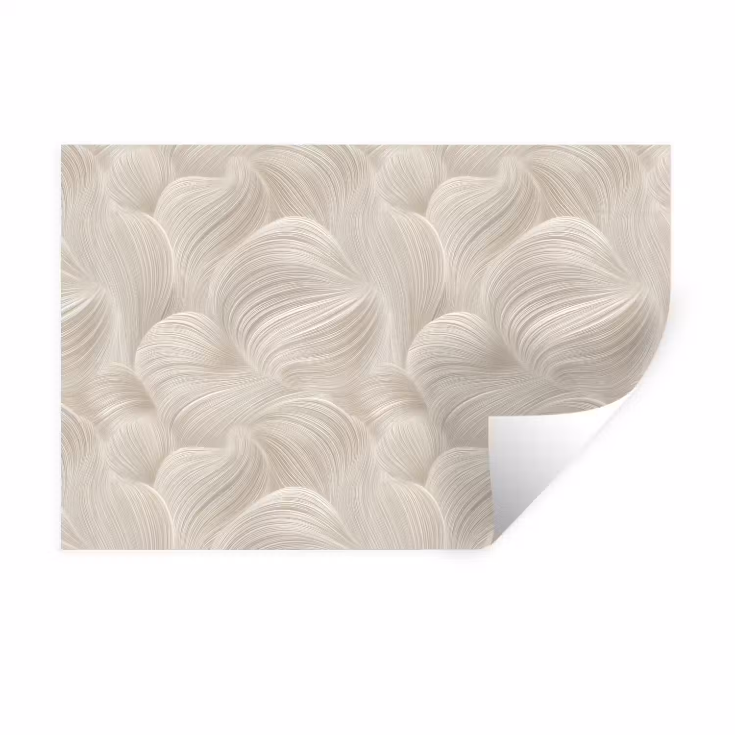 Lijnen - Waaier - Beige Muursticker klein 286 -3d