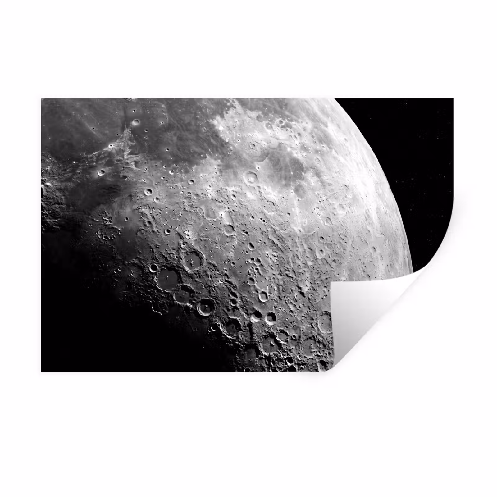 Muursticker - Maan - Kraters - Ruimte - Maan - Kraters - Ruimte Muursticker klein