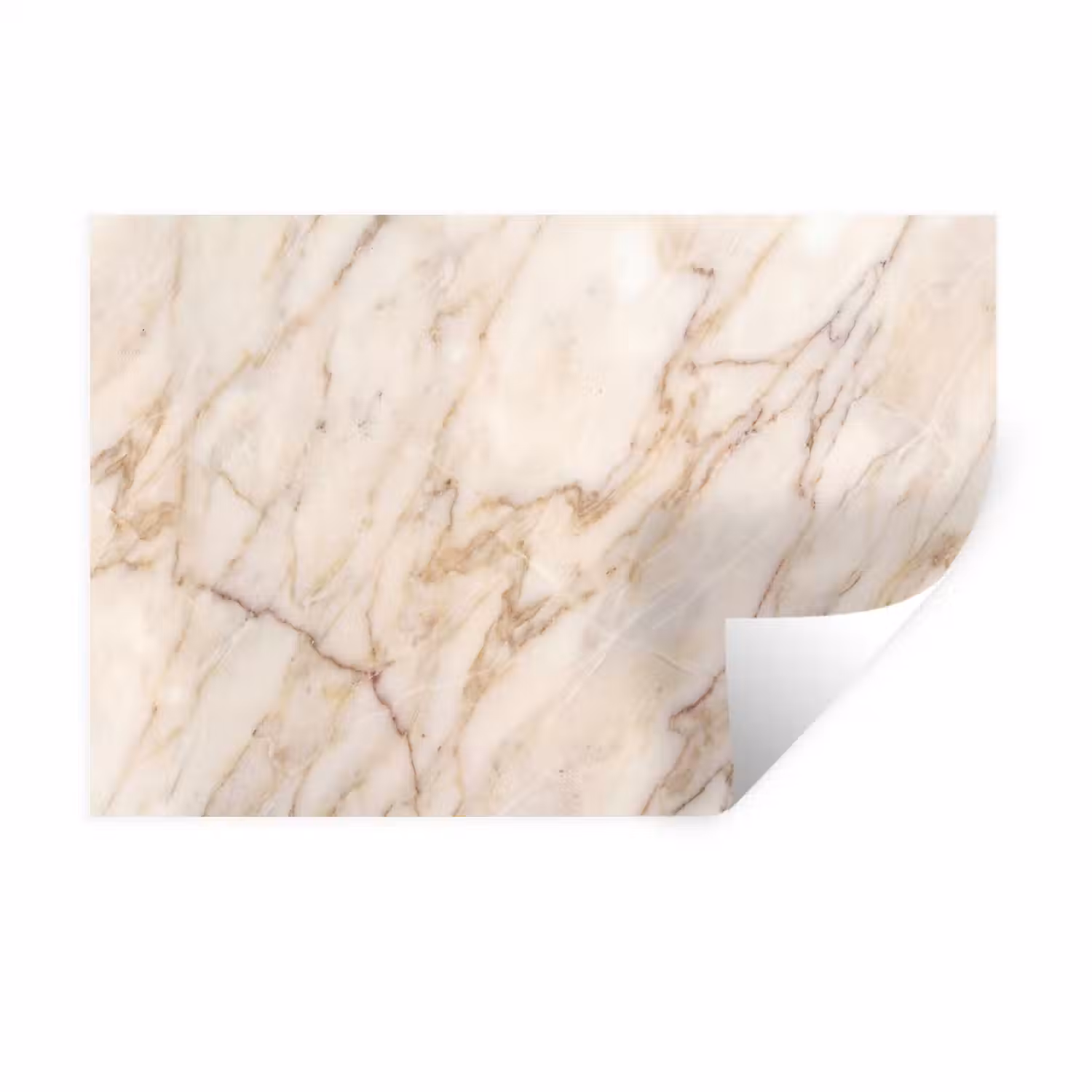 Marmer - Ader - Abstract - Wit - Goud Muursticker klein -3d