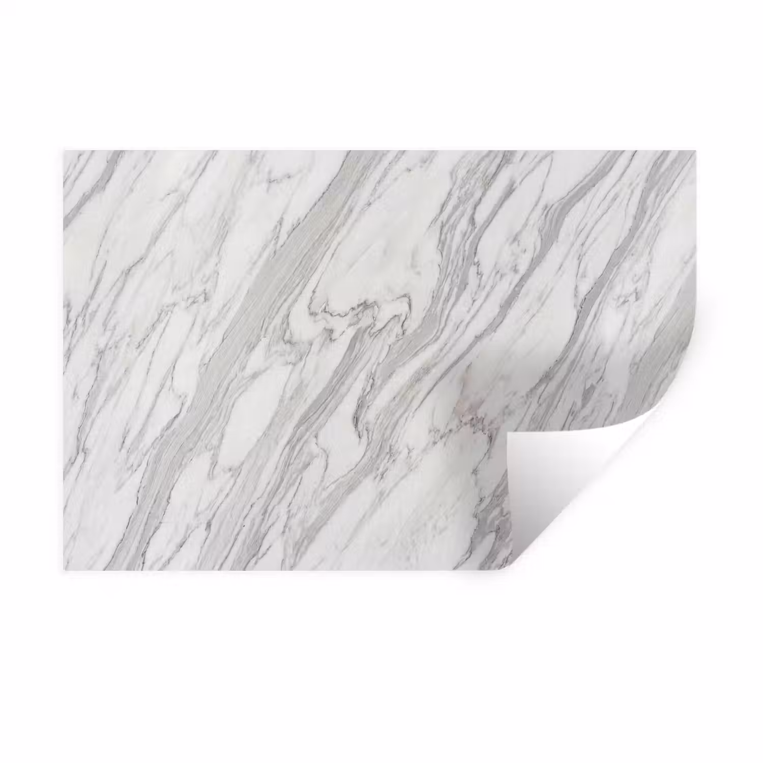 Marmer - Wit - Grijs - Structuur - Modern Muursticker klein -3d