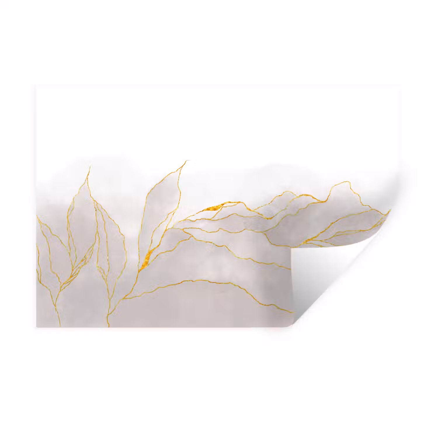 Marmerlook - Grijs - Goud - Chic - Marmer Muursticker klein -3d